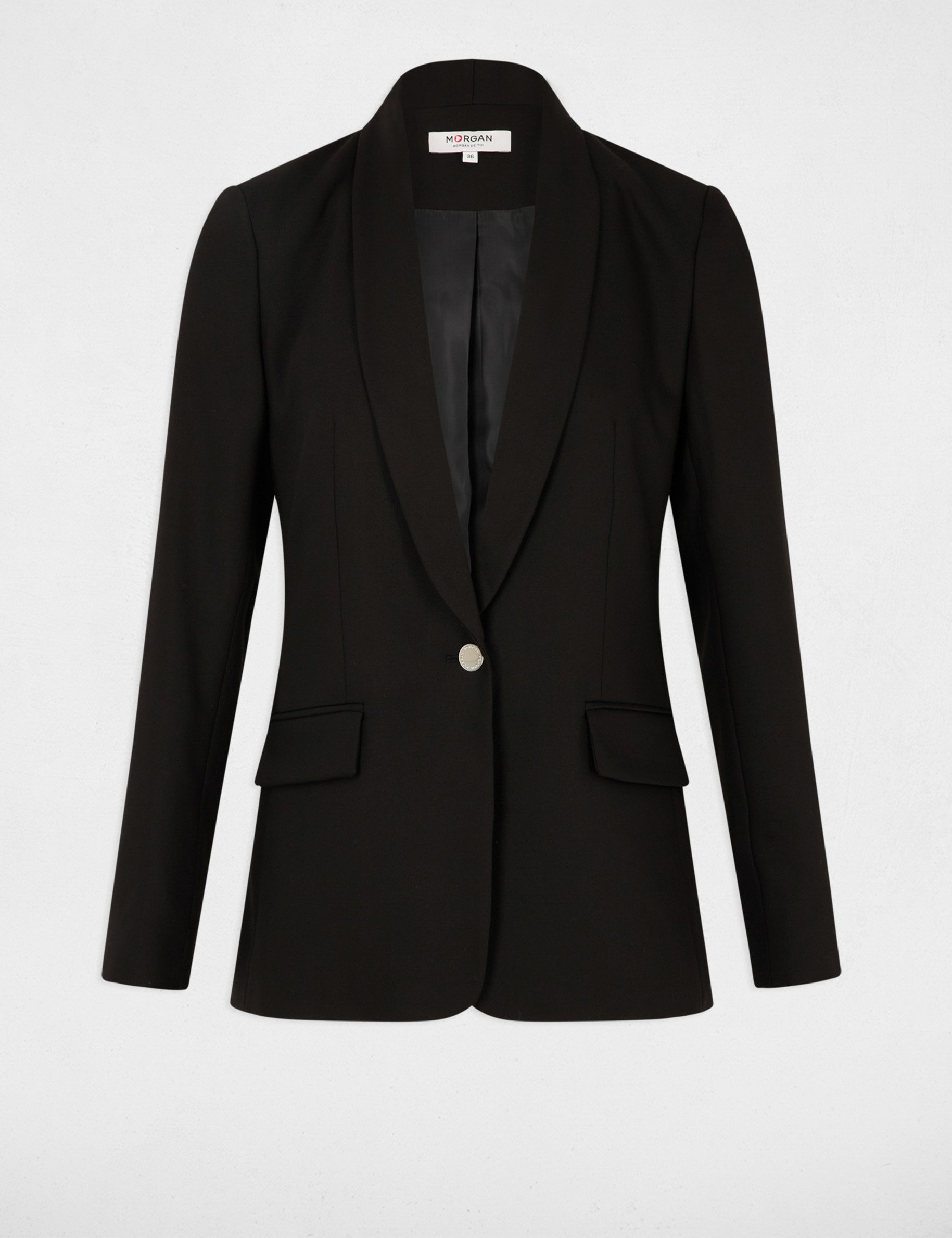 veste courte col chale noir femme Veste courte col châle noir femme