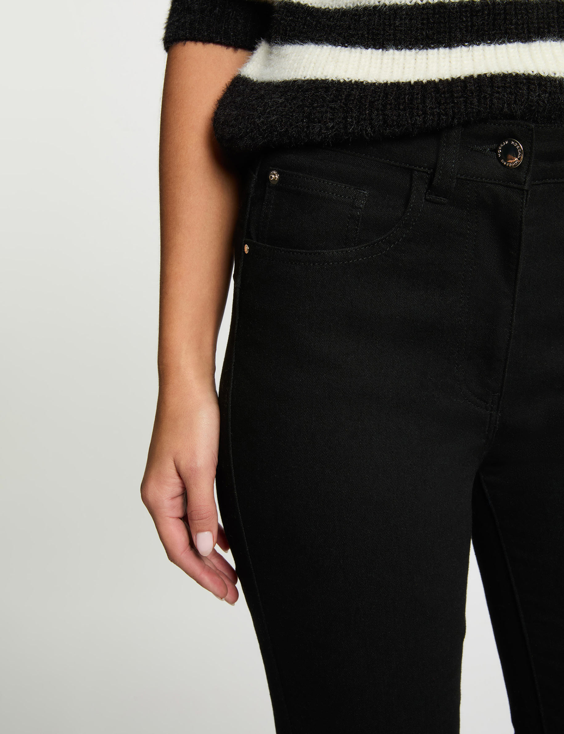 Jean skinny taille haute denim noir femme