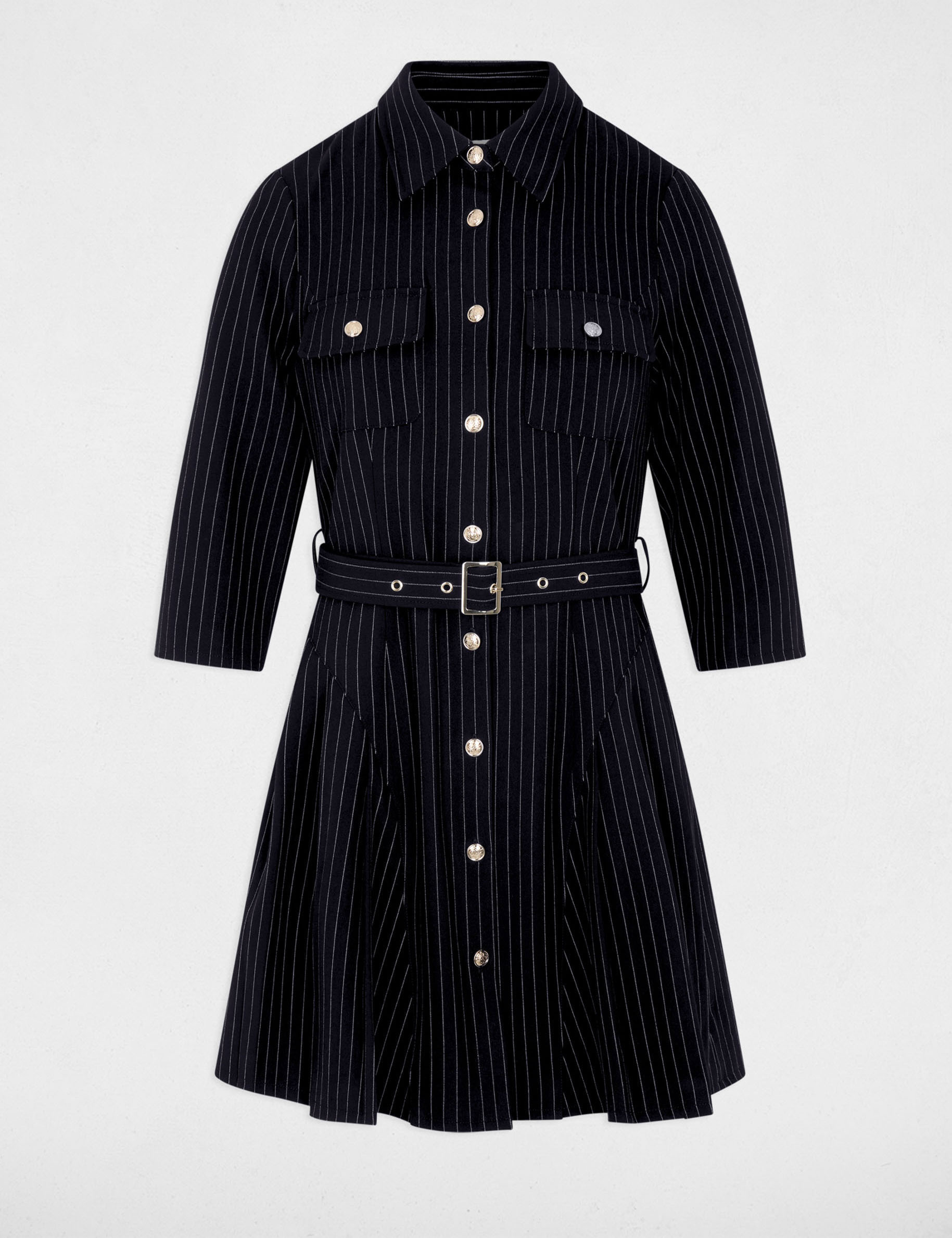 Robe courte ajust&eacute;e bleu marine femme