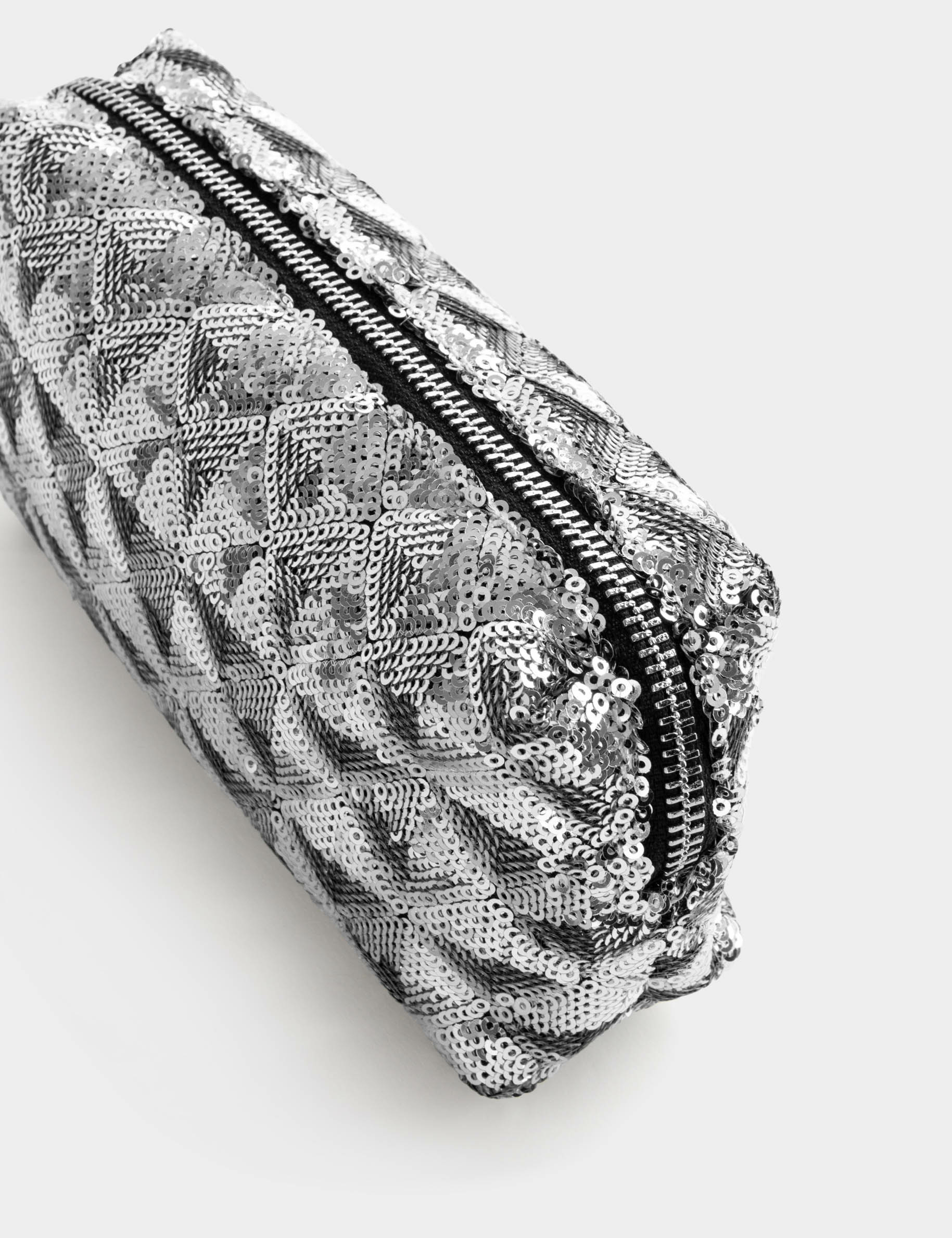 Trousse de maquillage à sequins argente femme Trousse de maquillage à sequins argente femme