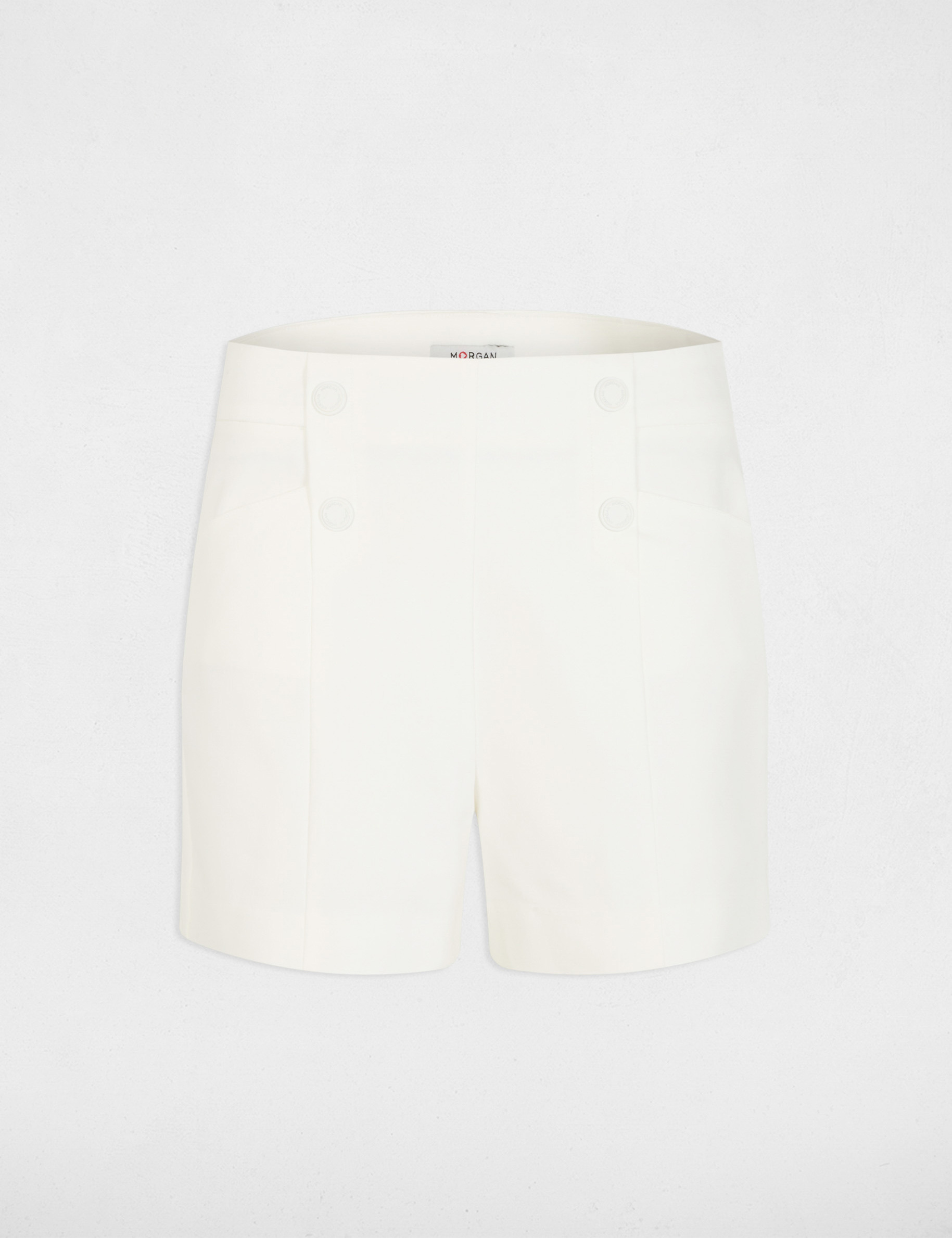 short droit a pinces blanc femme Short droit à pinces blanc femme