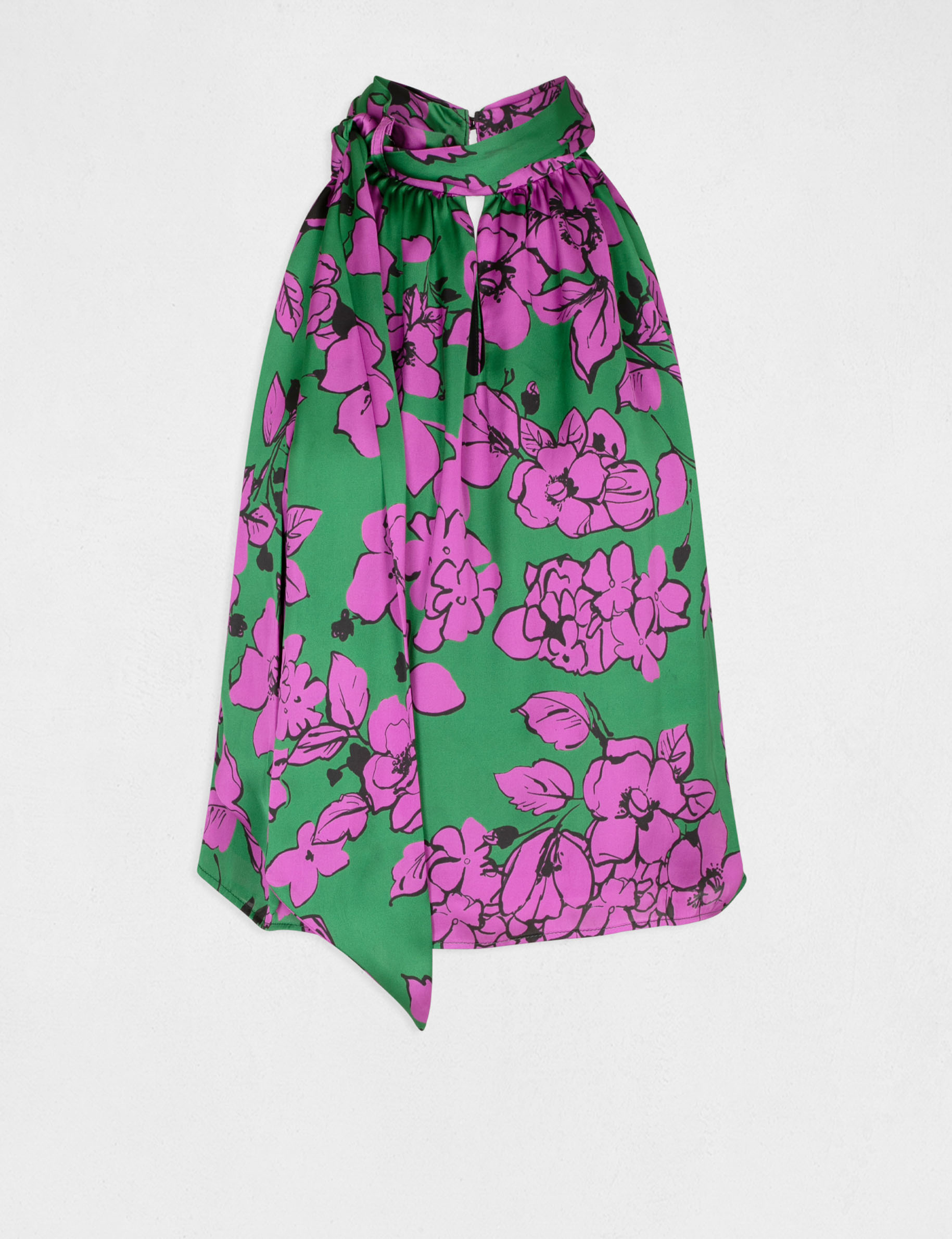blouse sans manches imprime floral violet femme Blouse sans manches imprimé floral violet femme