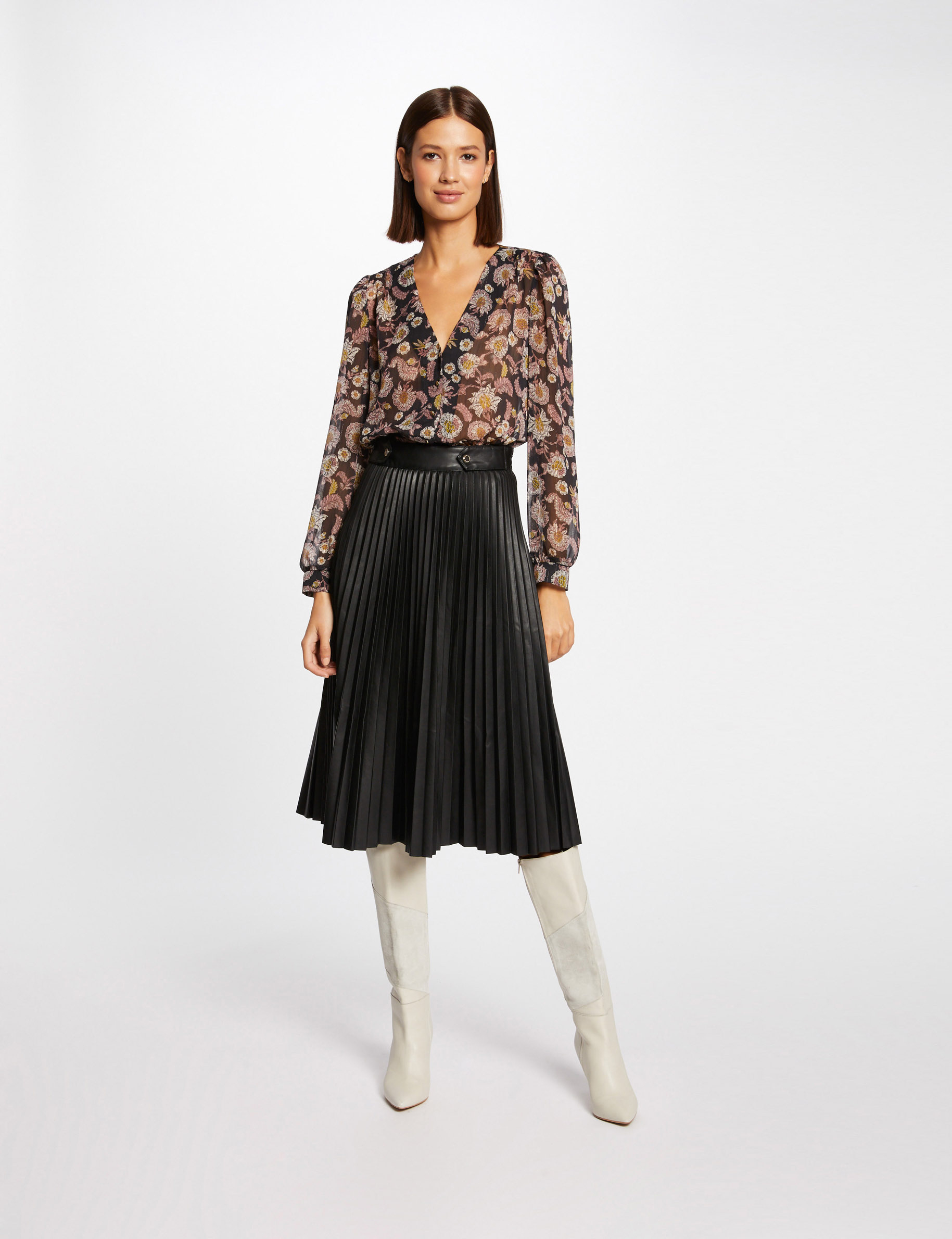 Chemise manches longues imprimé floral multico femme Chemise manches longues imprimé floral multico femme