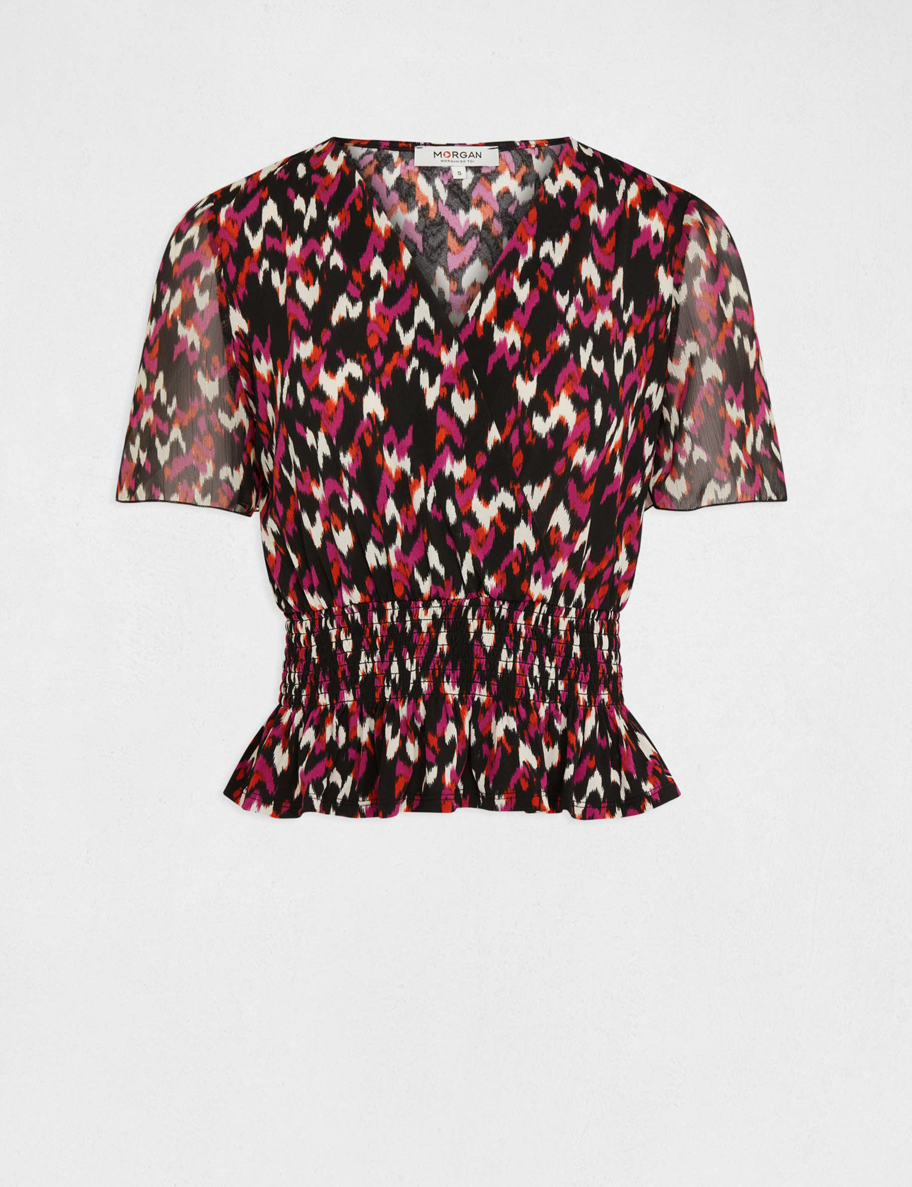 t shirt manches courtes imprime abstrait multico femme T-shirt manches courtes imprimé abstrait multico femme