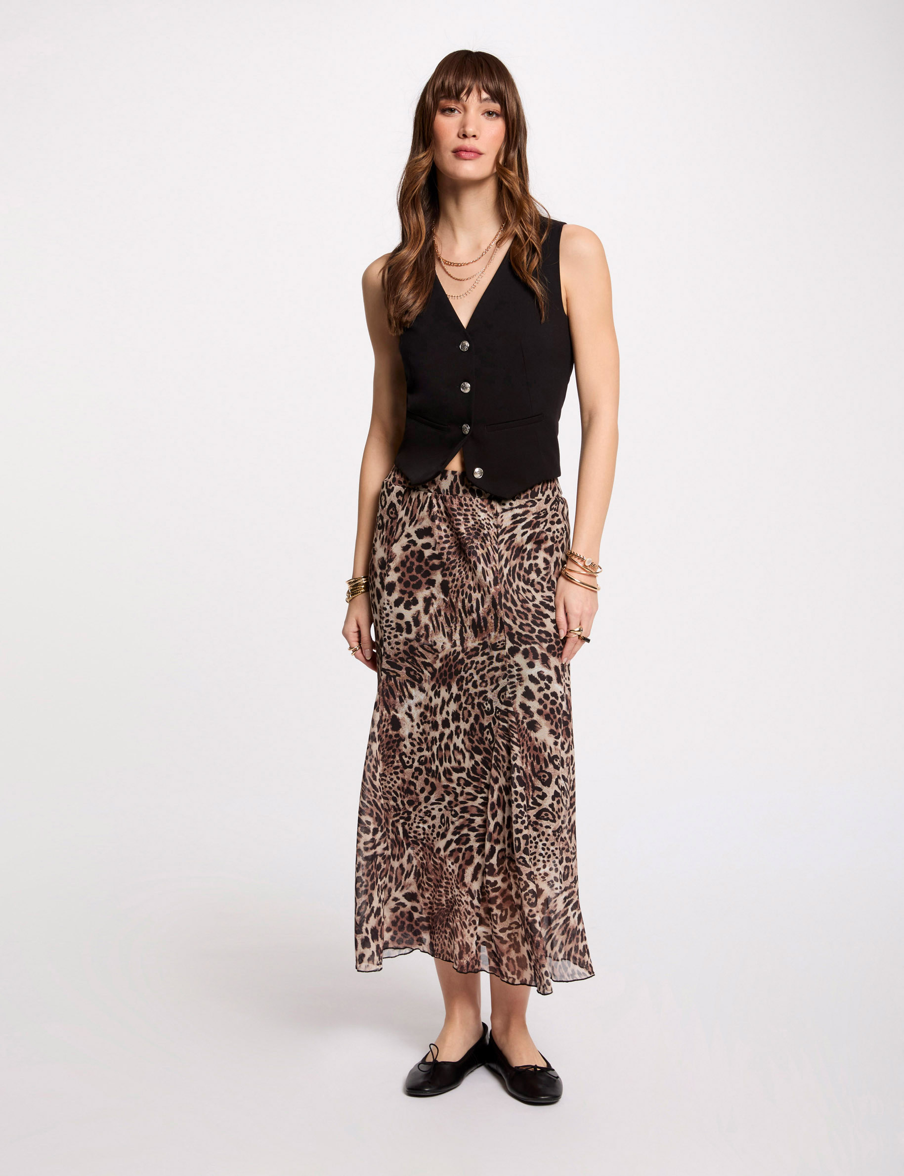jupe longue imprimee multicolore femme Jupe longue imprimée multicolore femme