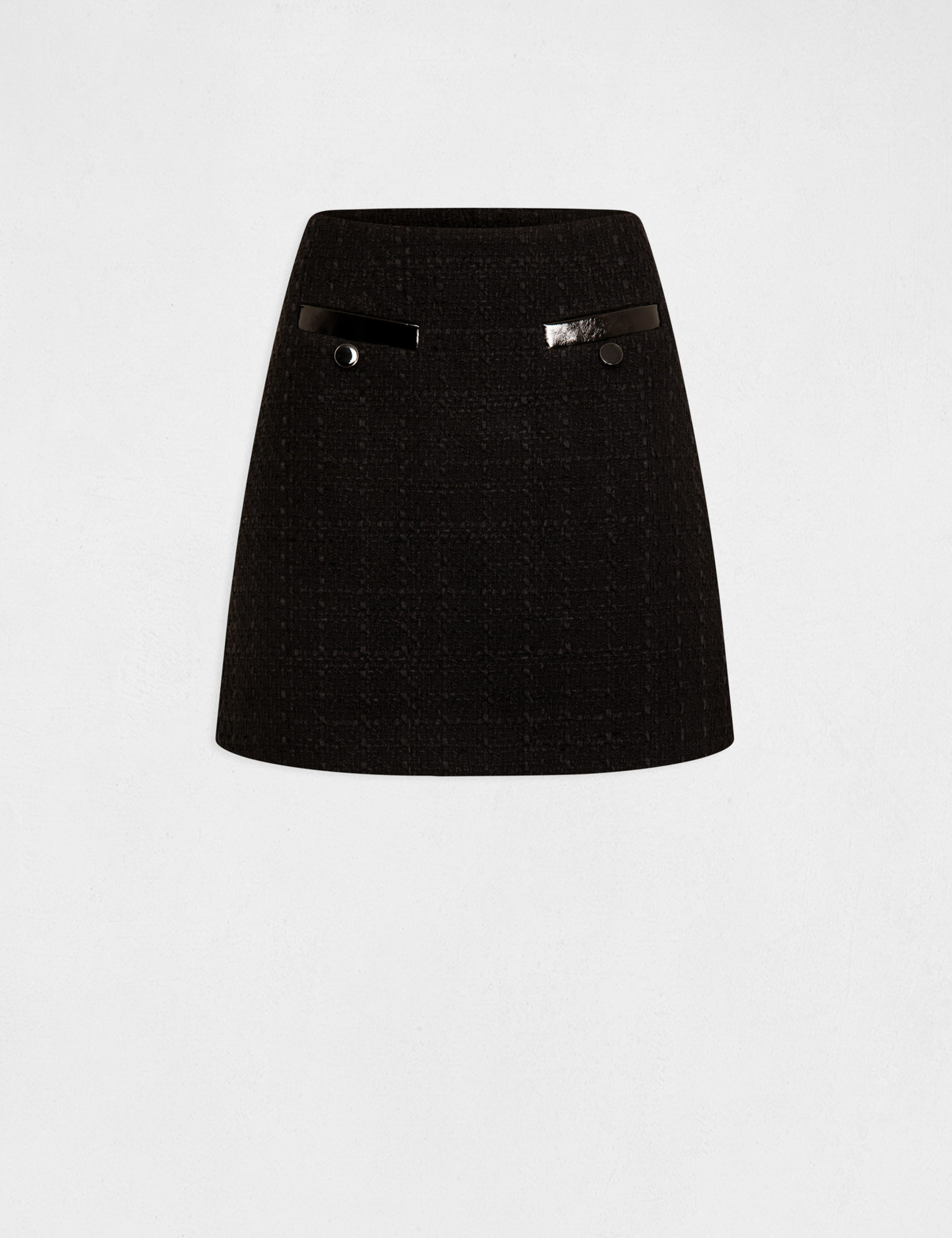 jupe droite details vinyle noir femme Jupe droite détails vinyle noir femme