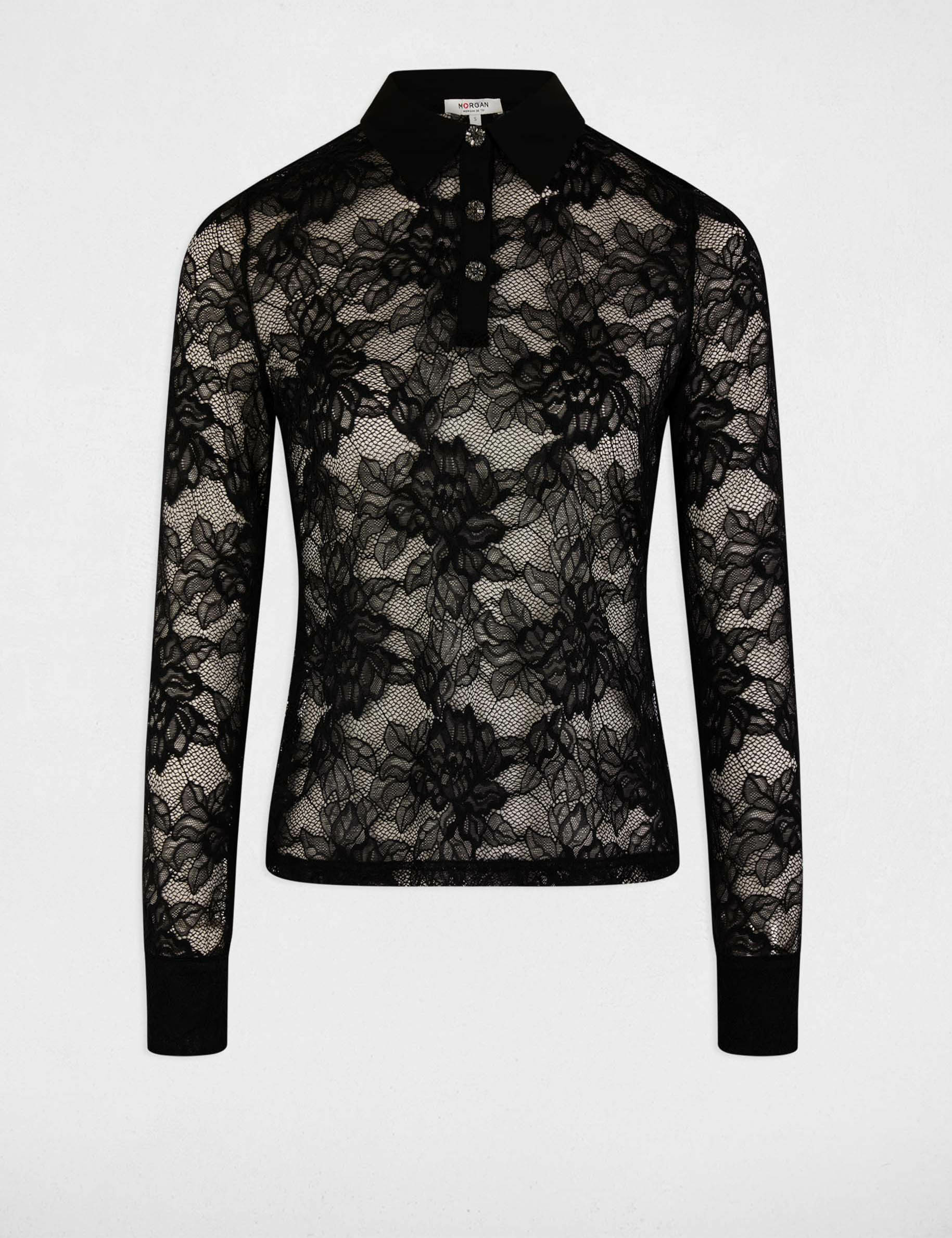 t shirt manches longues noir femme T-shirt manches longues noir femme