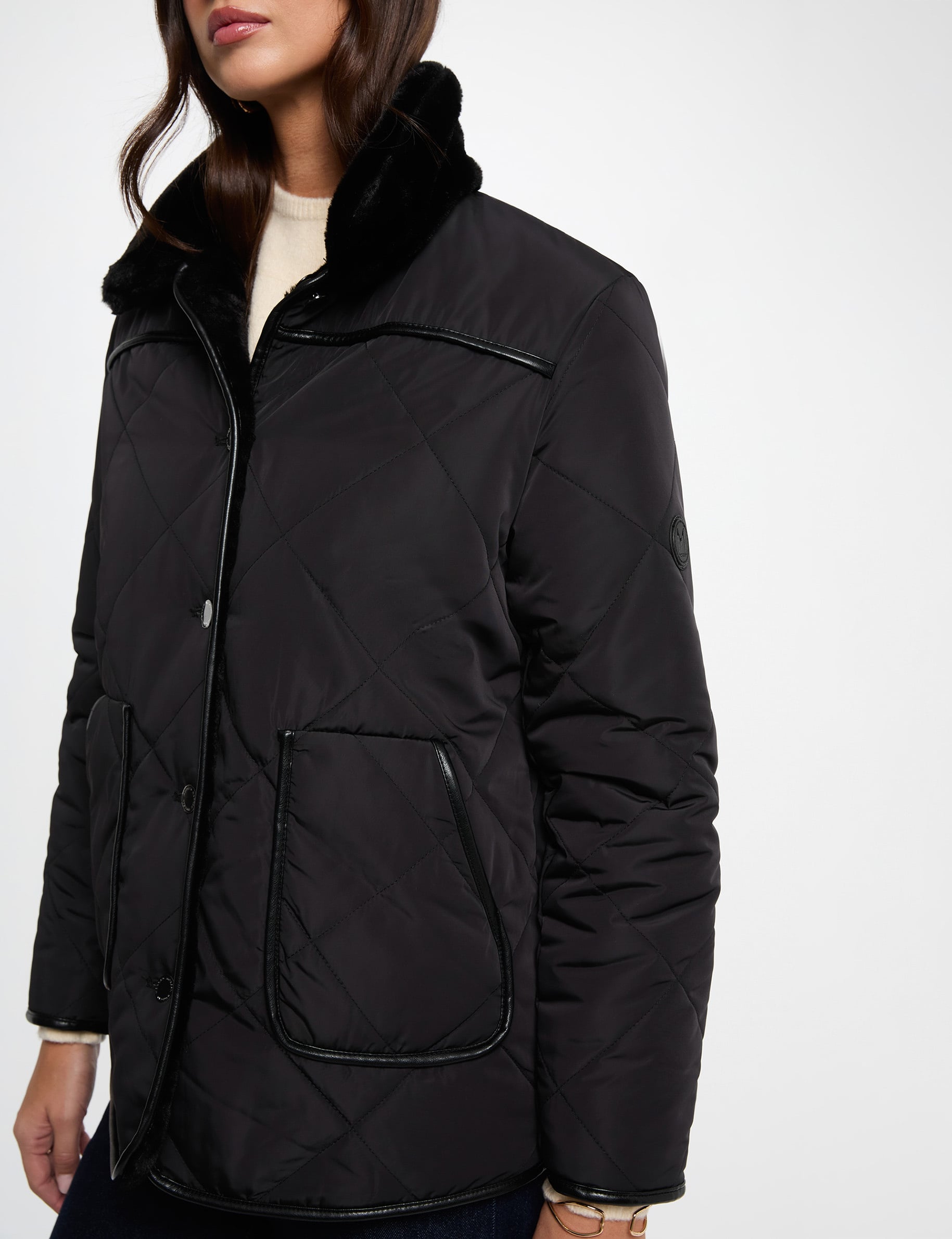Doudoune r&eacute;versible noir femme