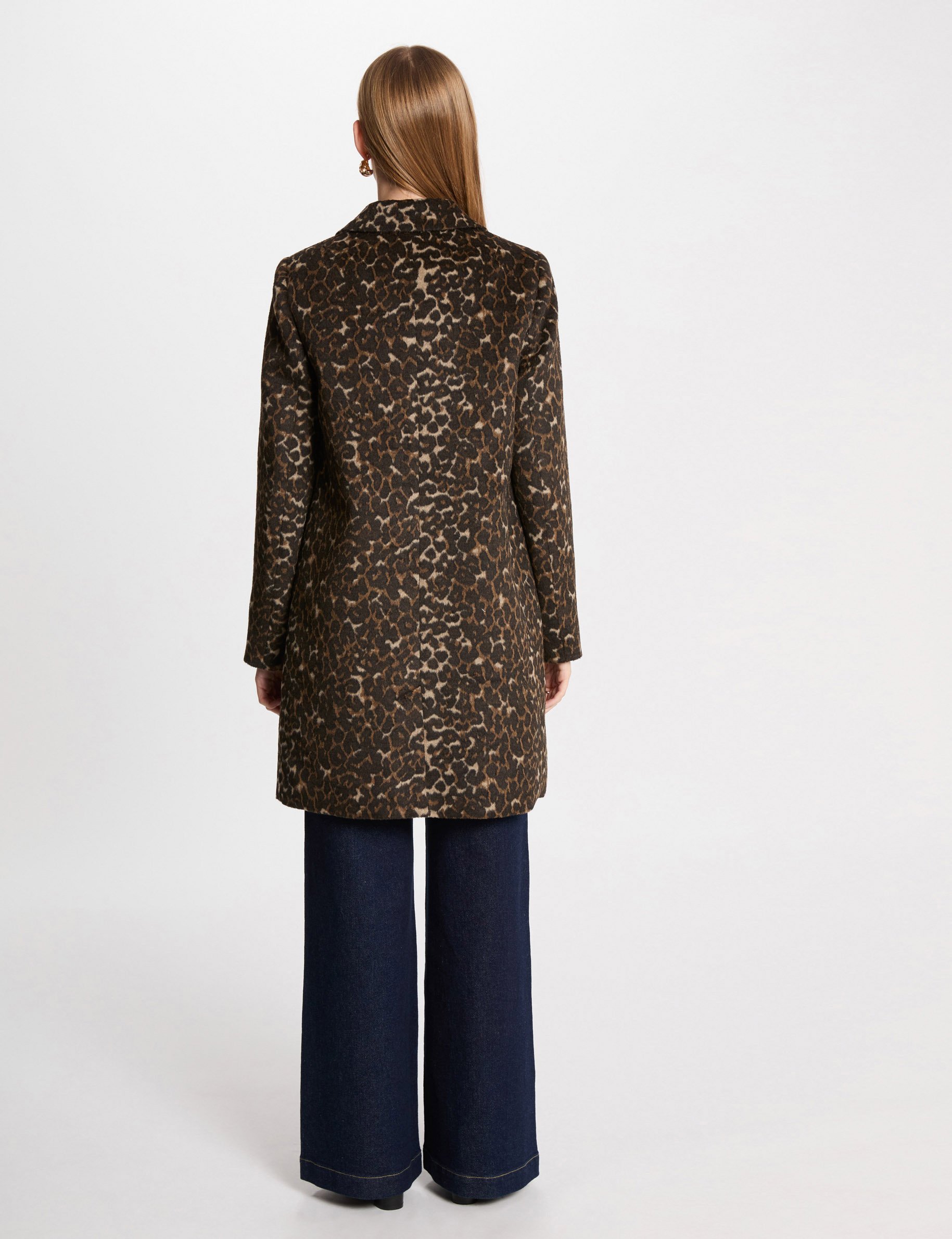 manteau long imprime leopard multicolore femme Manteau long imprimé léopard multicolore femme