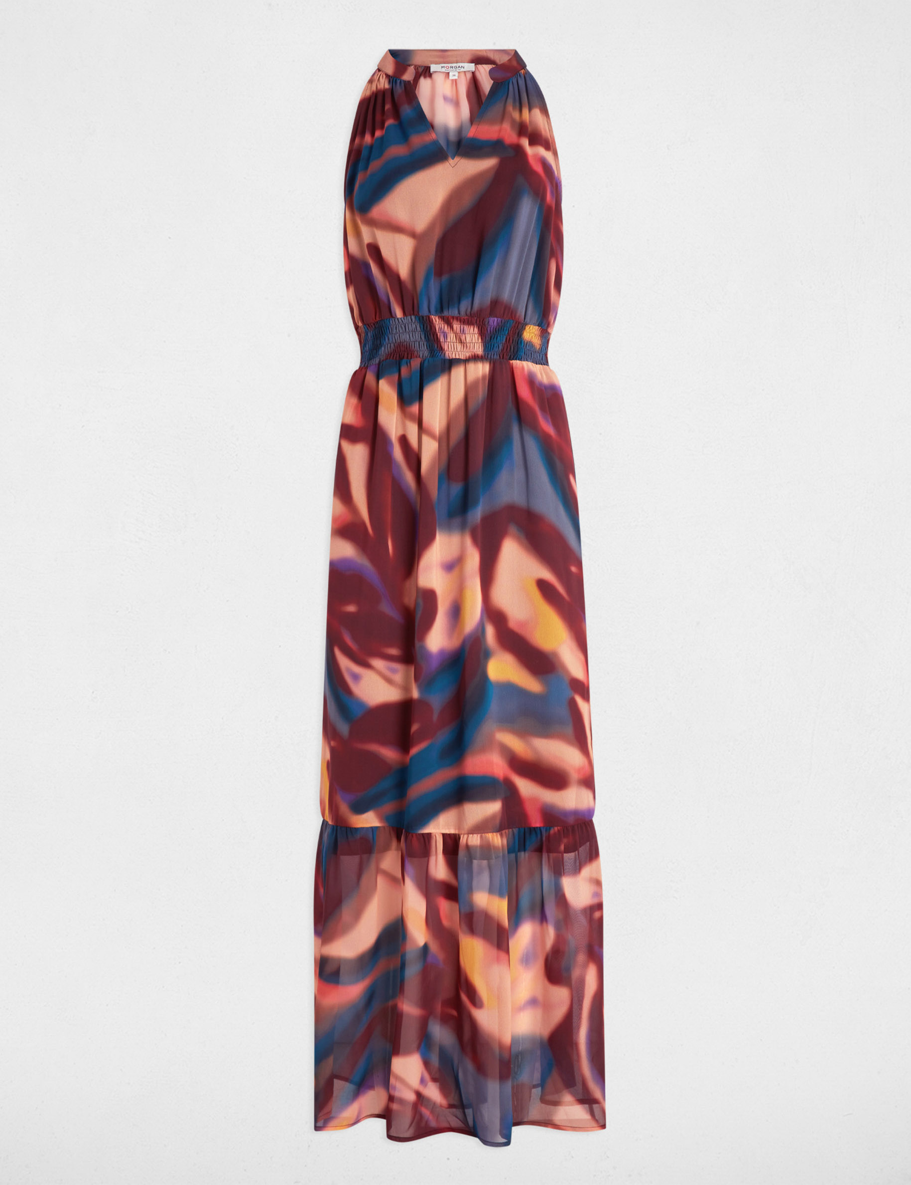 robe longue droite imprimee multicolore femme Robe longue droite imprimée multicolore femme