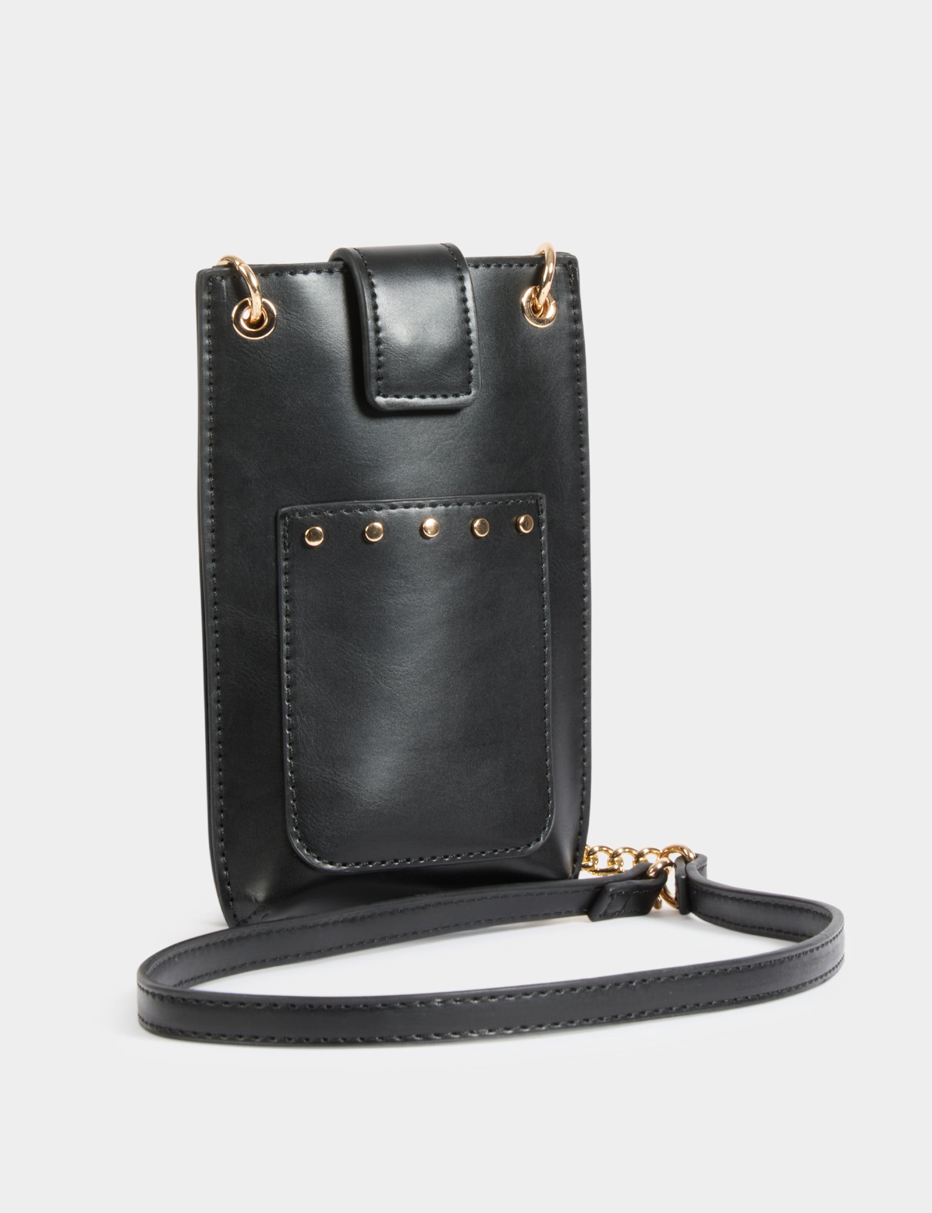 Pochette d&eacute;tails clout&eacute;s noir femme
