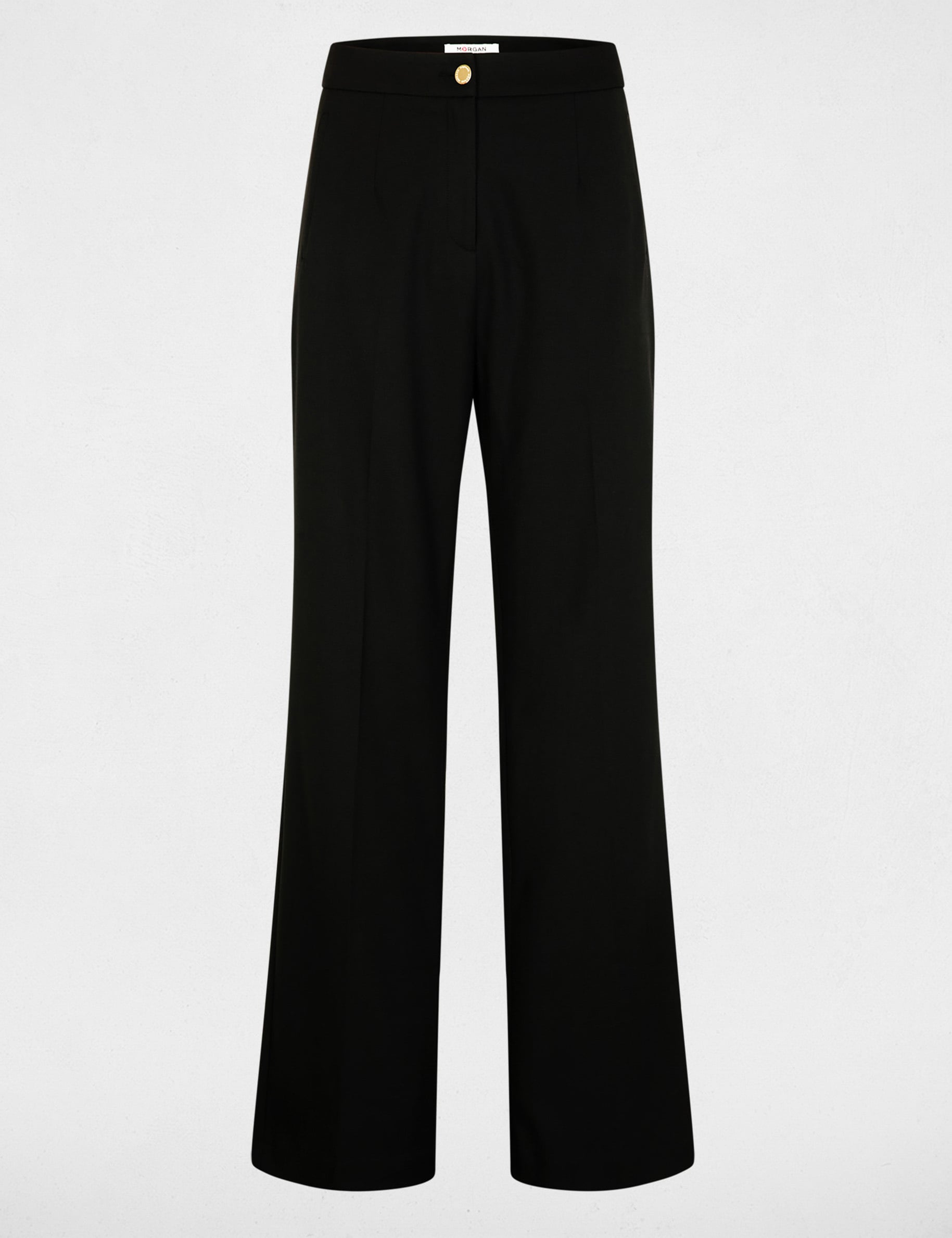 Pantalon flare &agrave; pinces noir femme