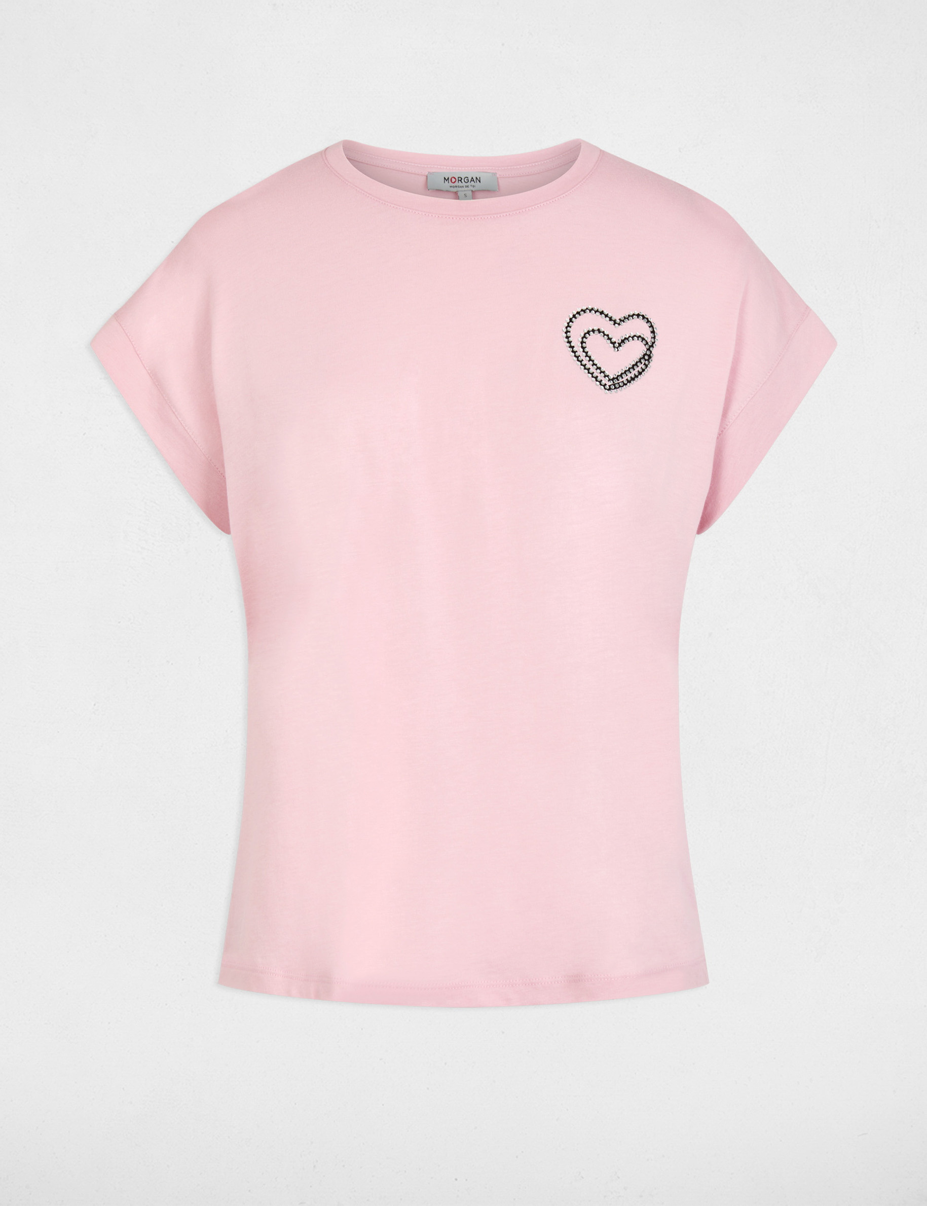 T-shirt manches courtes rose femme