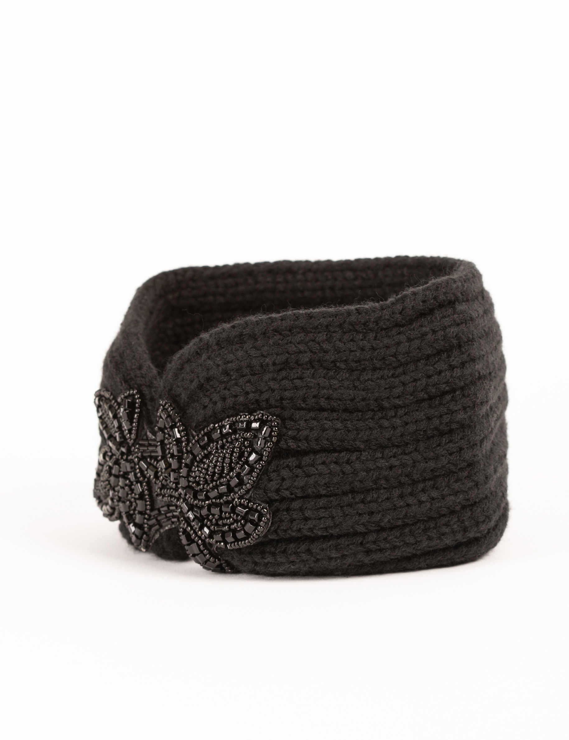 Bandeau avec détail en perles noir femme