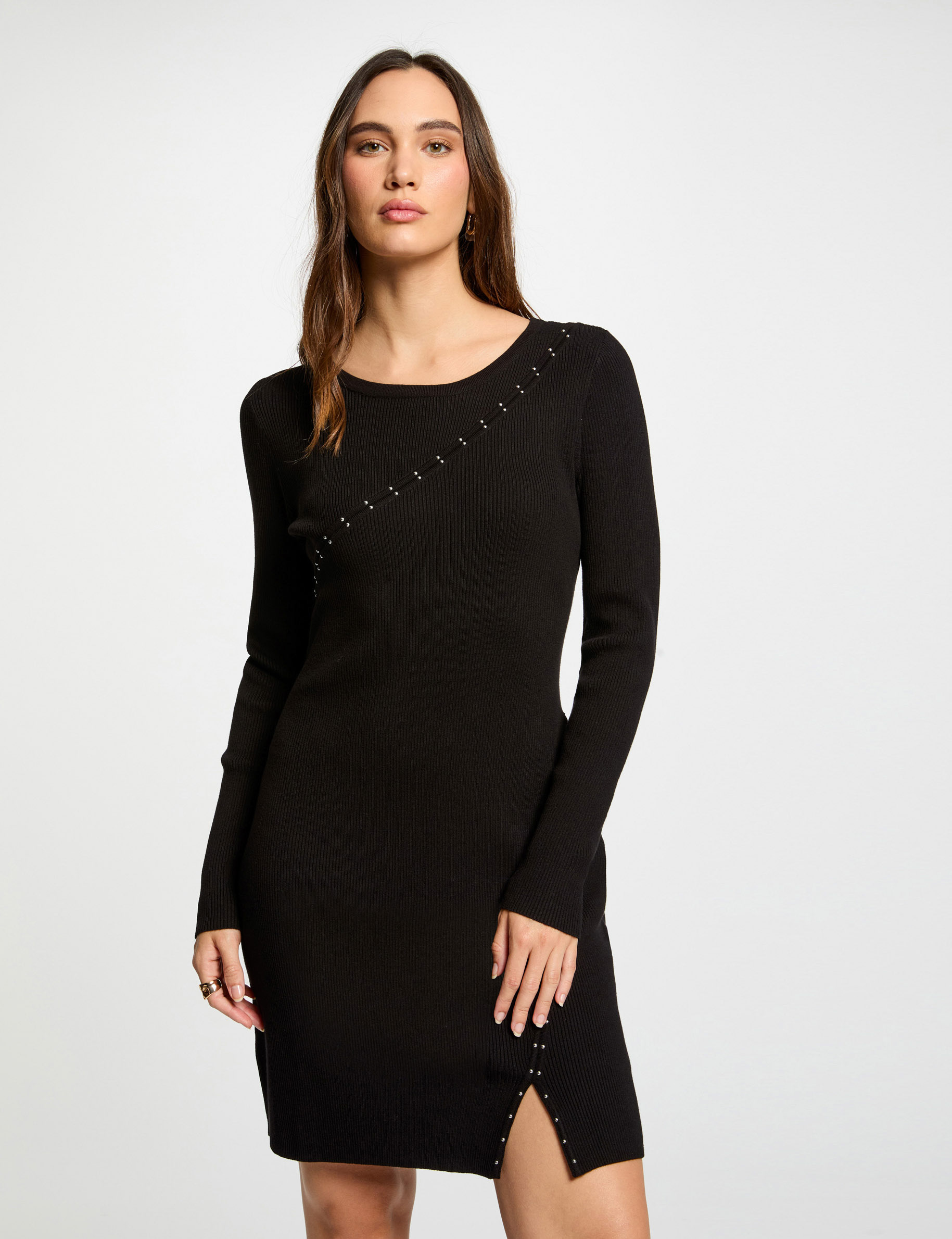 robe tricot courte ajustee noir femme Robe tricot courte ajustée noir femme