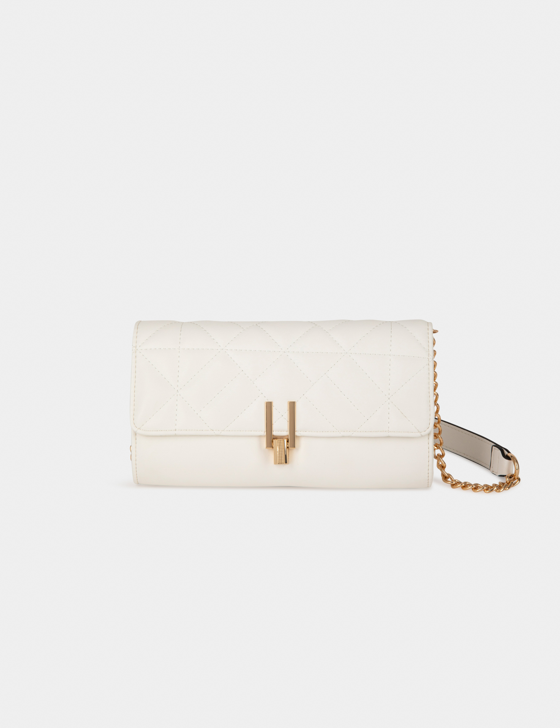 Sac pochette aspect matelassé blanc femme Sac pochette aspect matelassé blanc femme