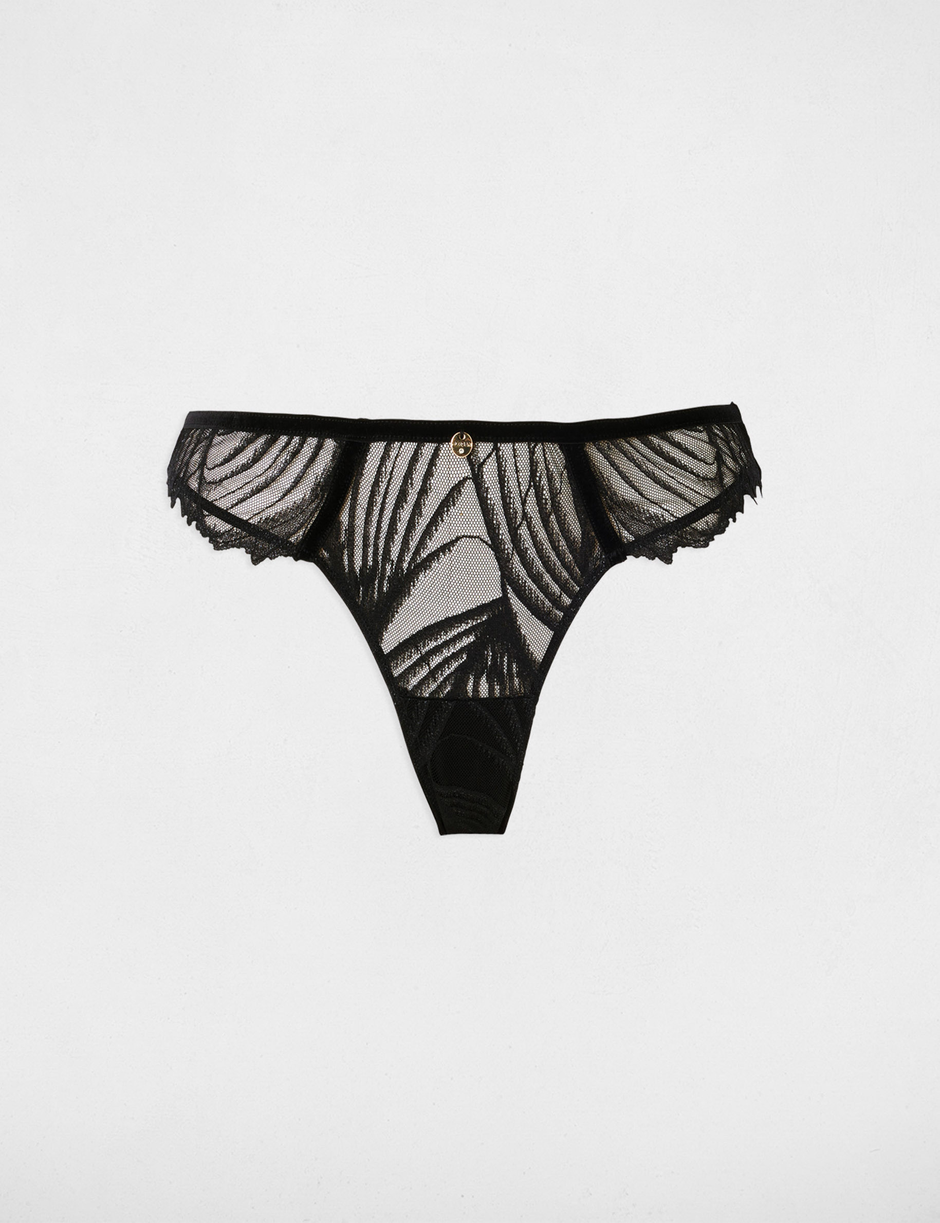 Slip dentelle noir femme