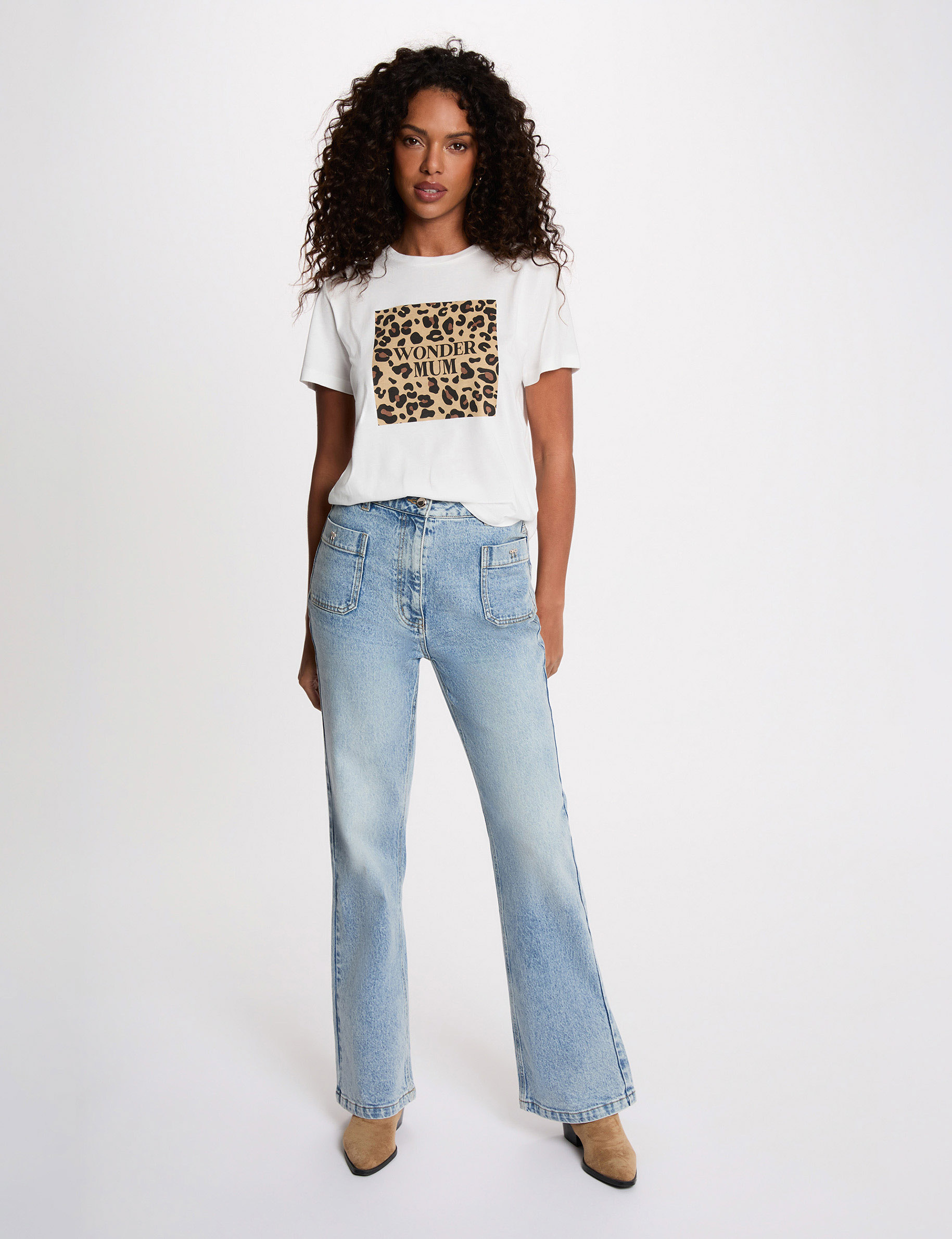 T-shirt manches courtes blanc femme