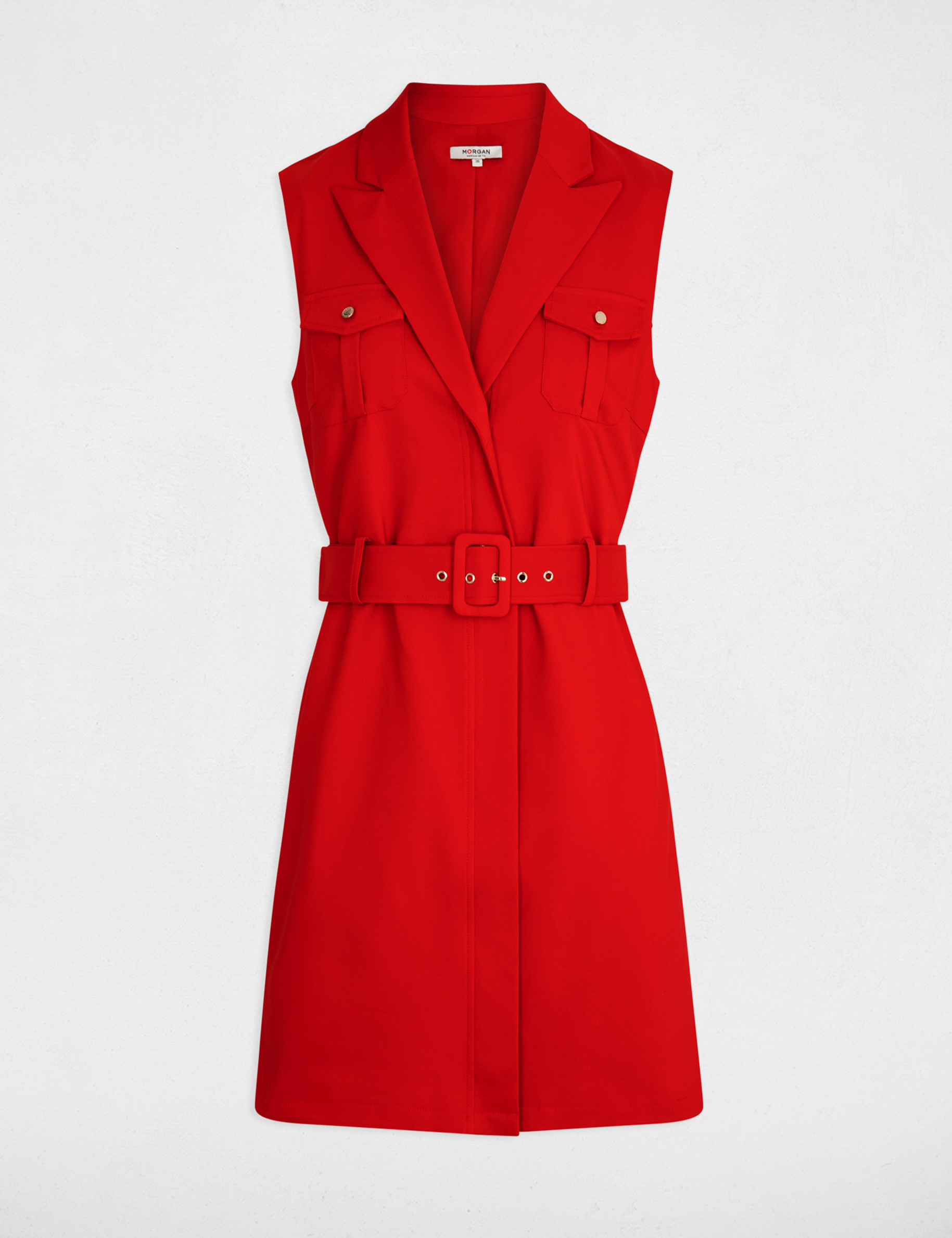 robe courte cintree ceinturee rouge femme Robe courte cintrée ceinturée rouge femme