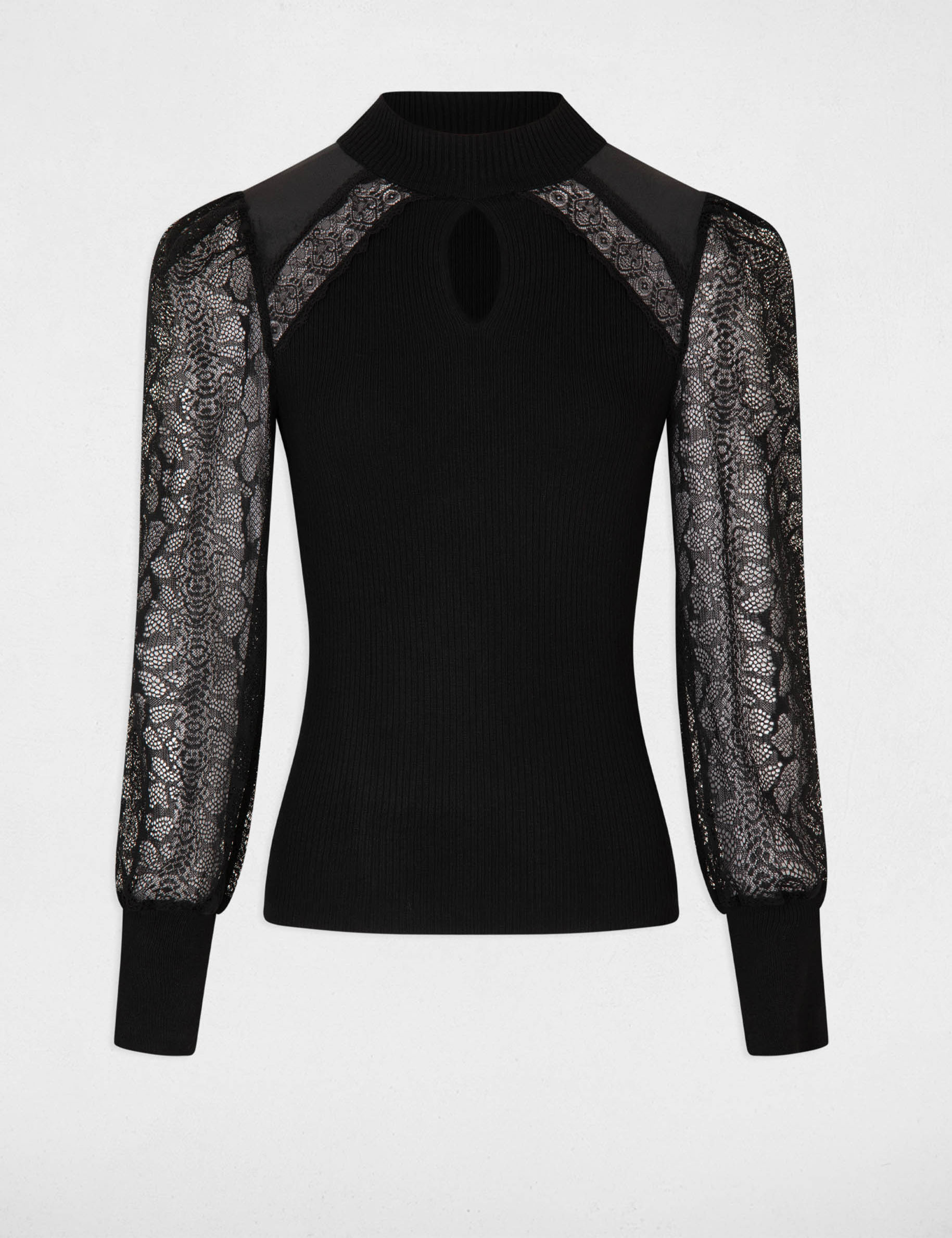 pull manches longues avec dentelle noir femme Pull manches longues avec dentelle noir femme