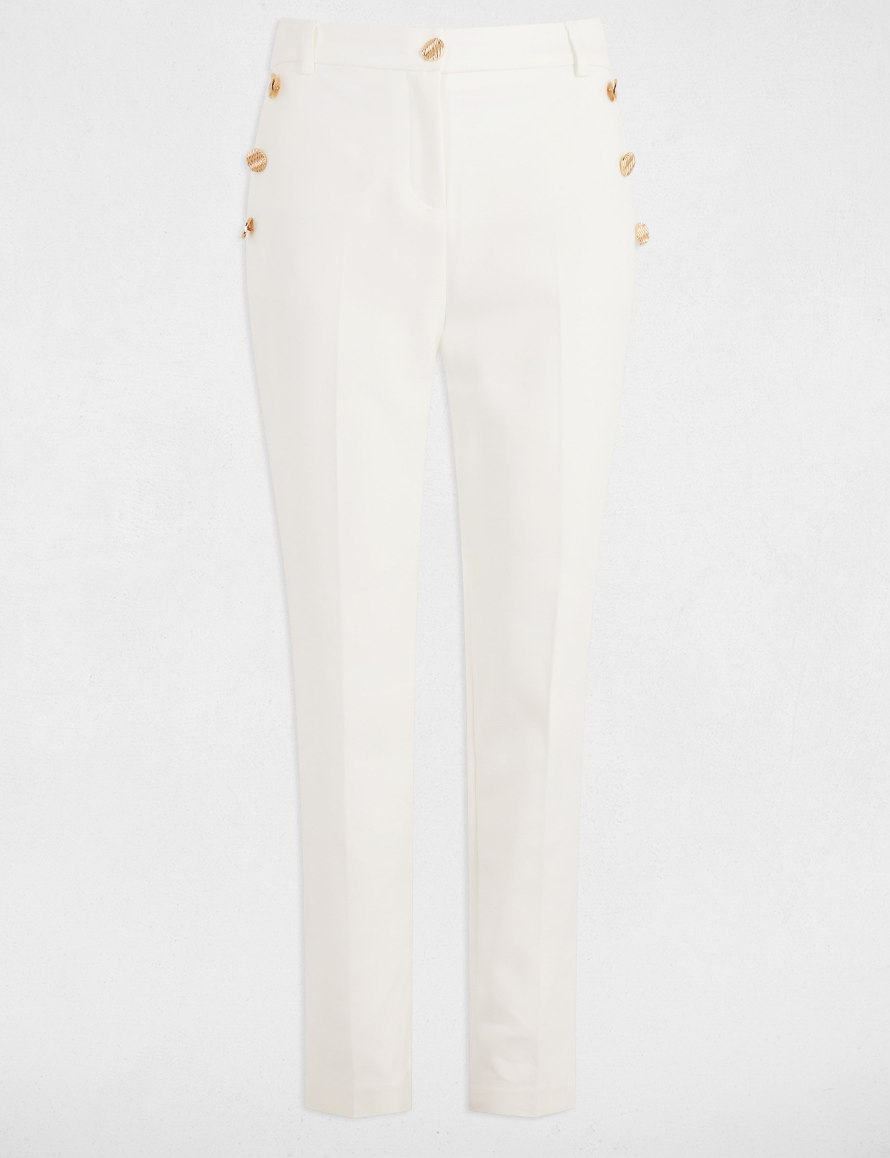 Pantalon cigarette 7/8&egrave;me blanc femme