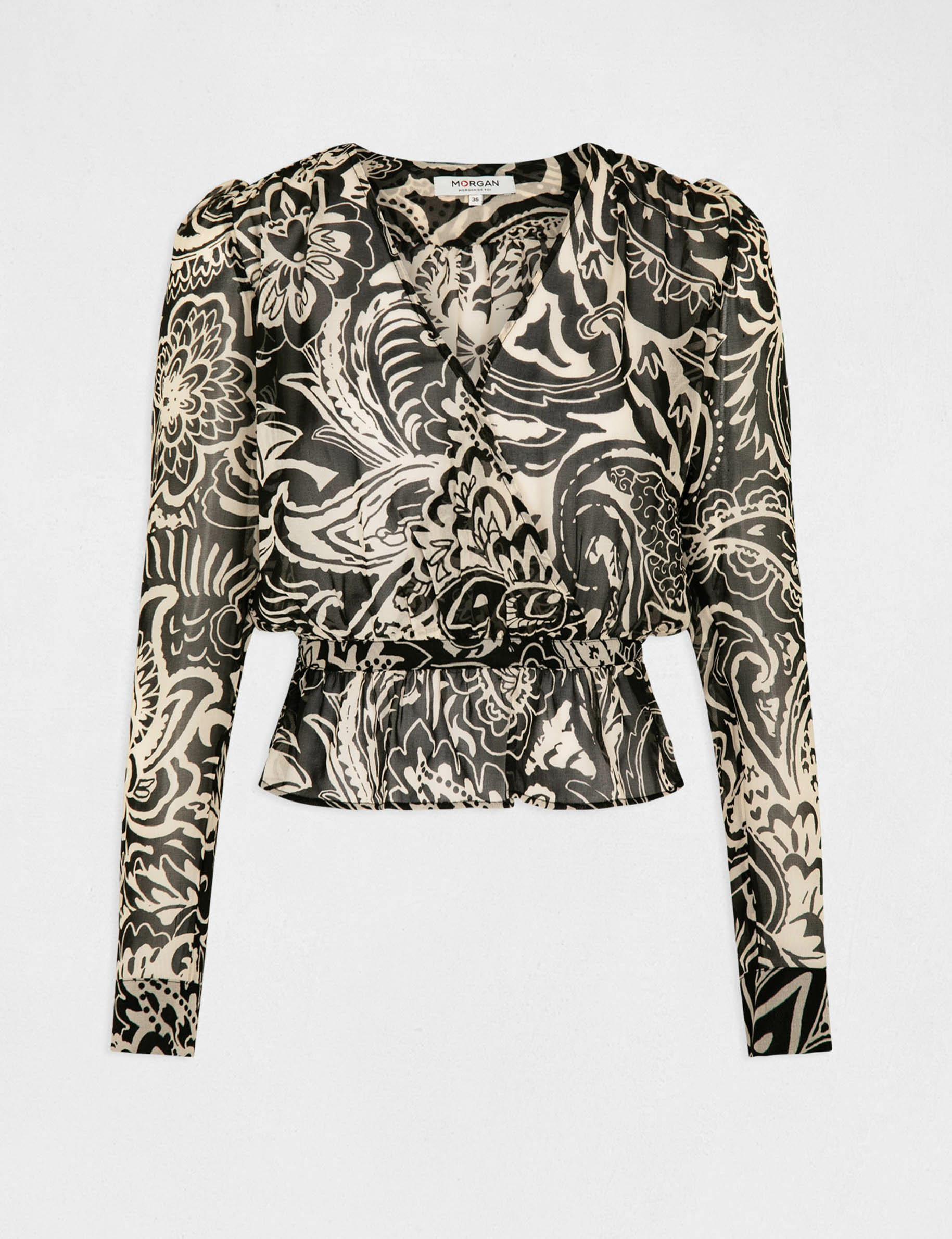 Blouse manches longues imprimé cachemire multico femme