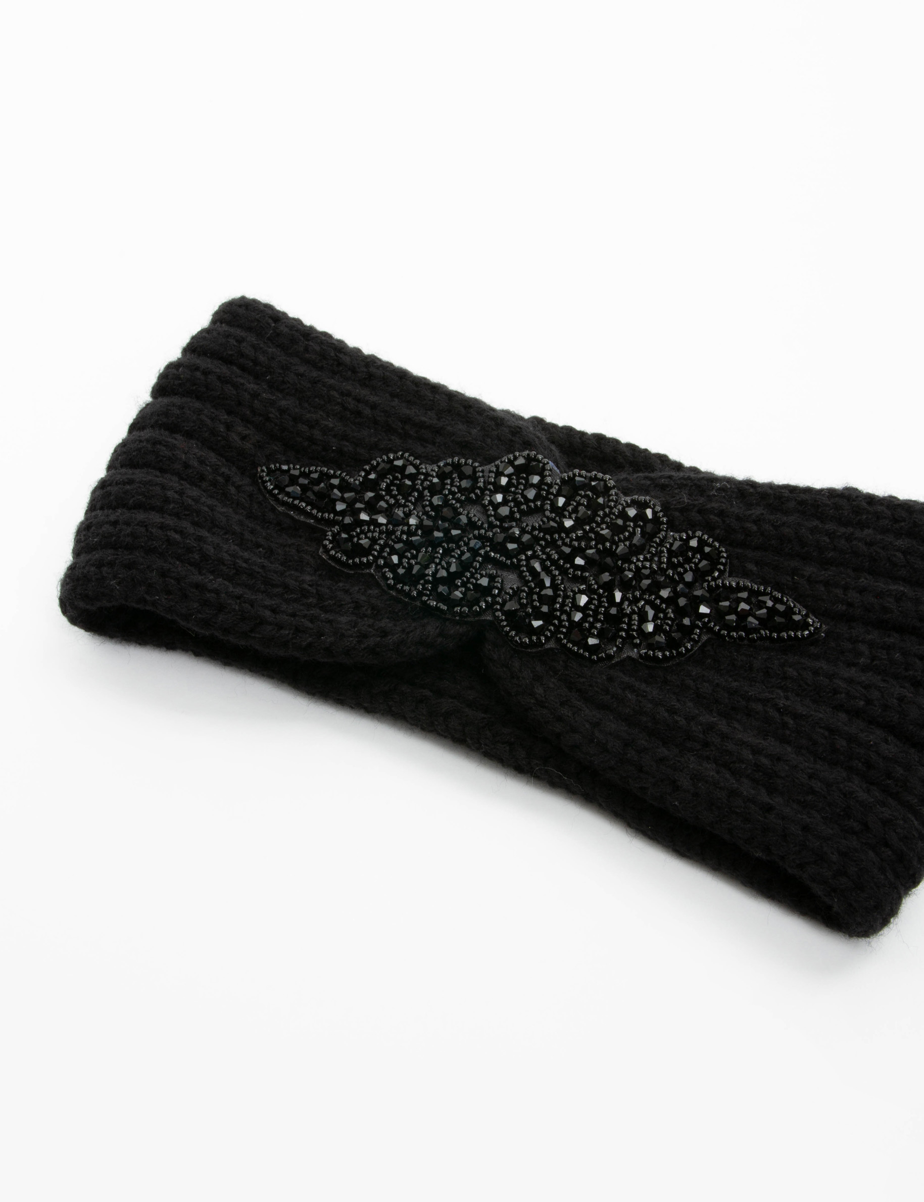 Bandeau avec détail en perles noir femme