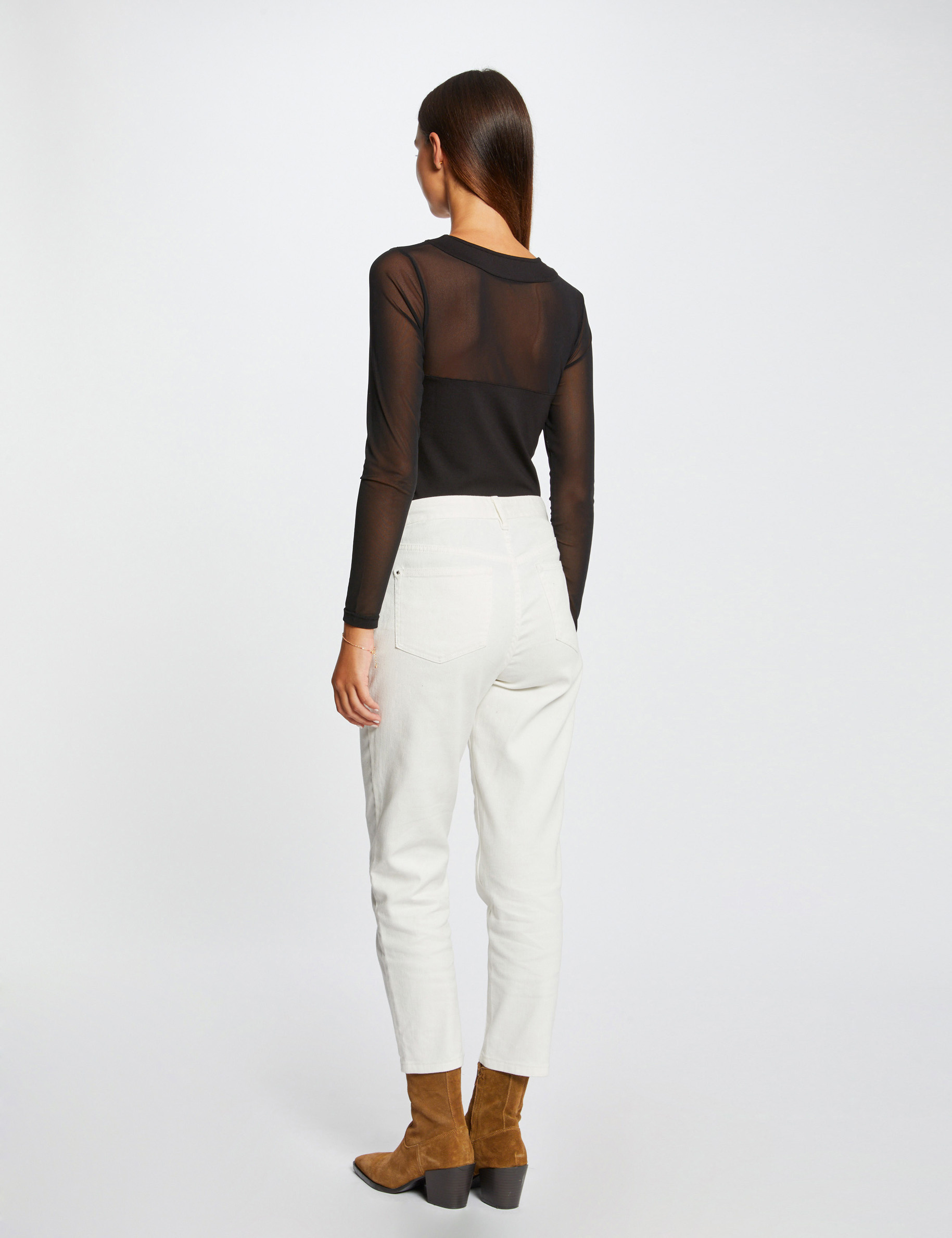 t shirt manches longues transparentes noir femme T-shirt manches longues transparentes noir femme