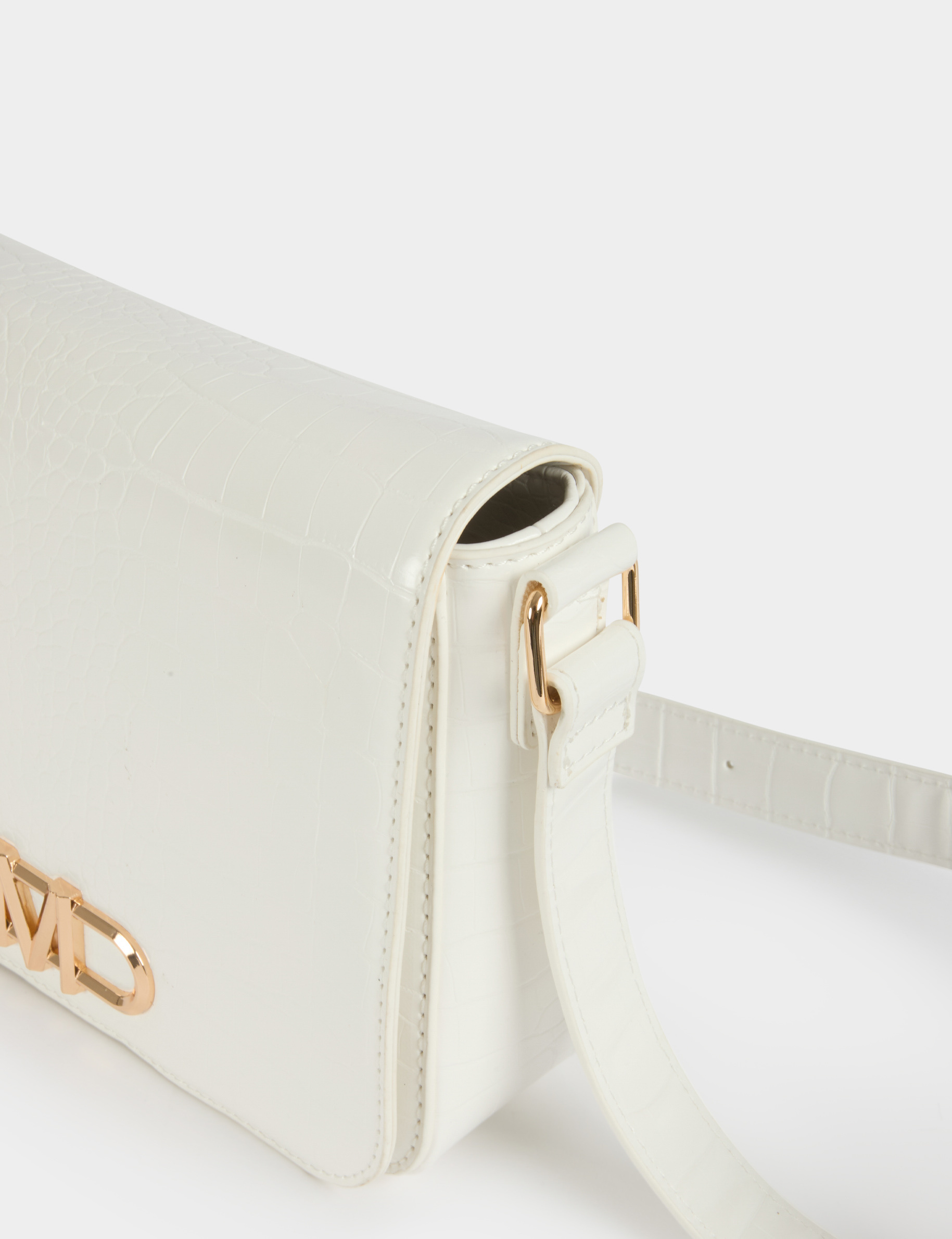 Sac bandouli&egrave;re croco ivoire femme