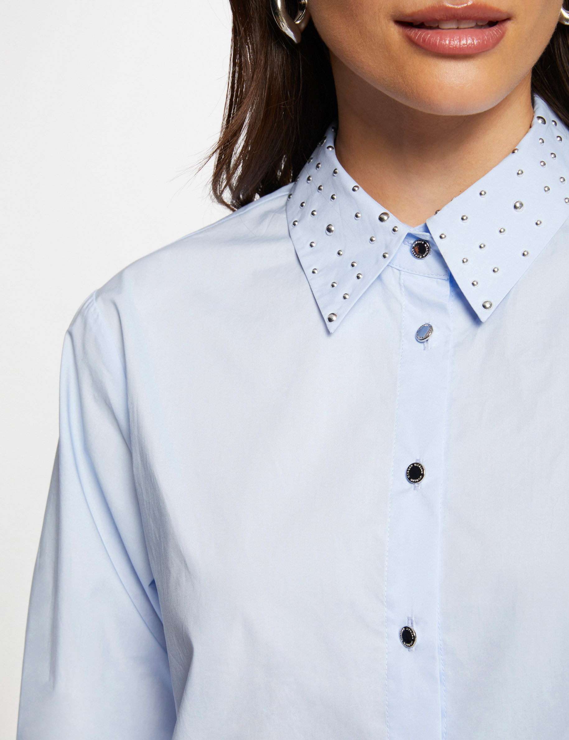 chemise manches longues bleu moyen femme Chemise manches longues bleu moyen femme