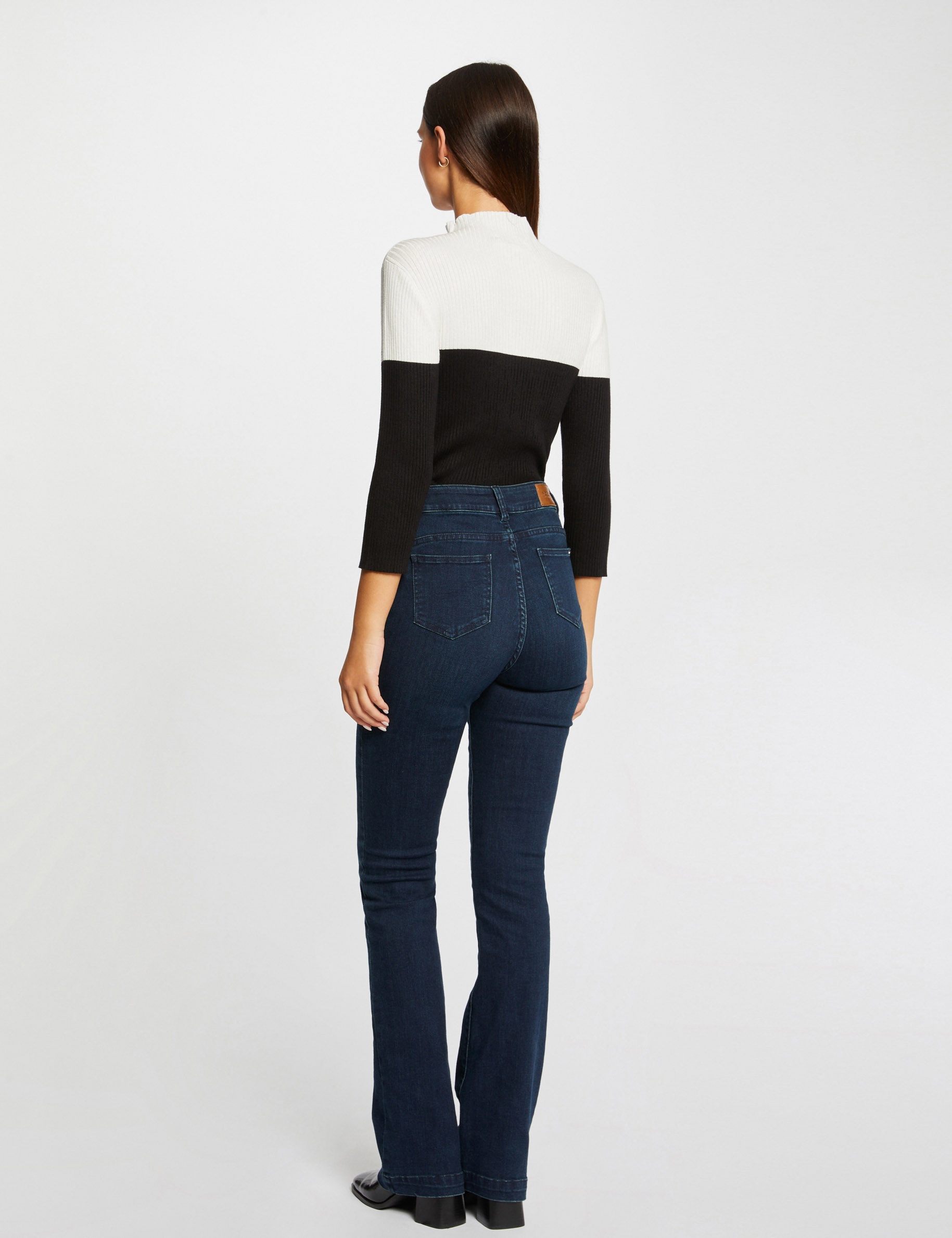 pull manches 34 avec details strass noir femme Pull manches 3/4 avec détails strass noir femme