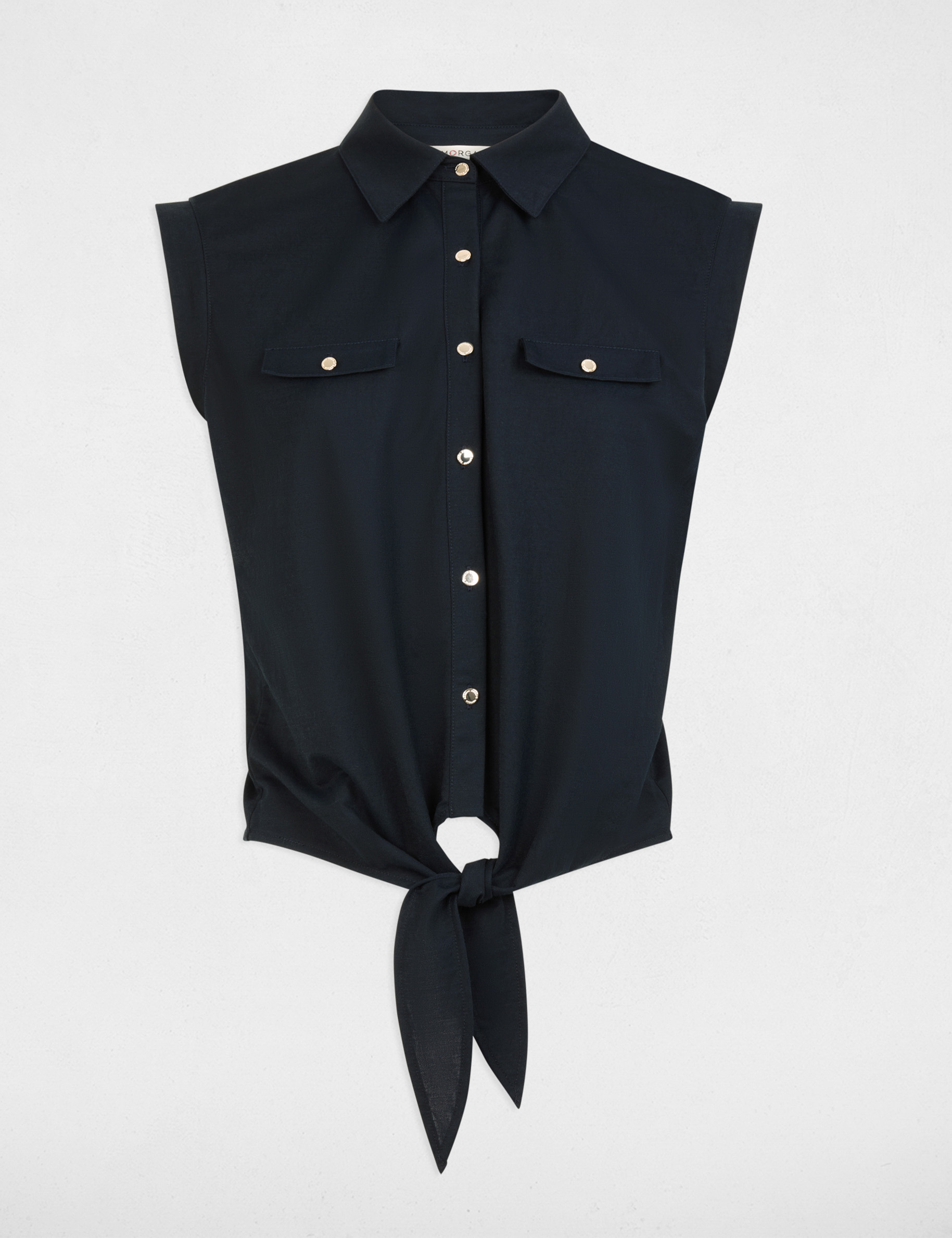 Blouse sans manches bleu marine femme