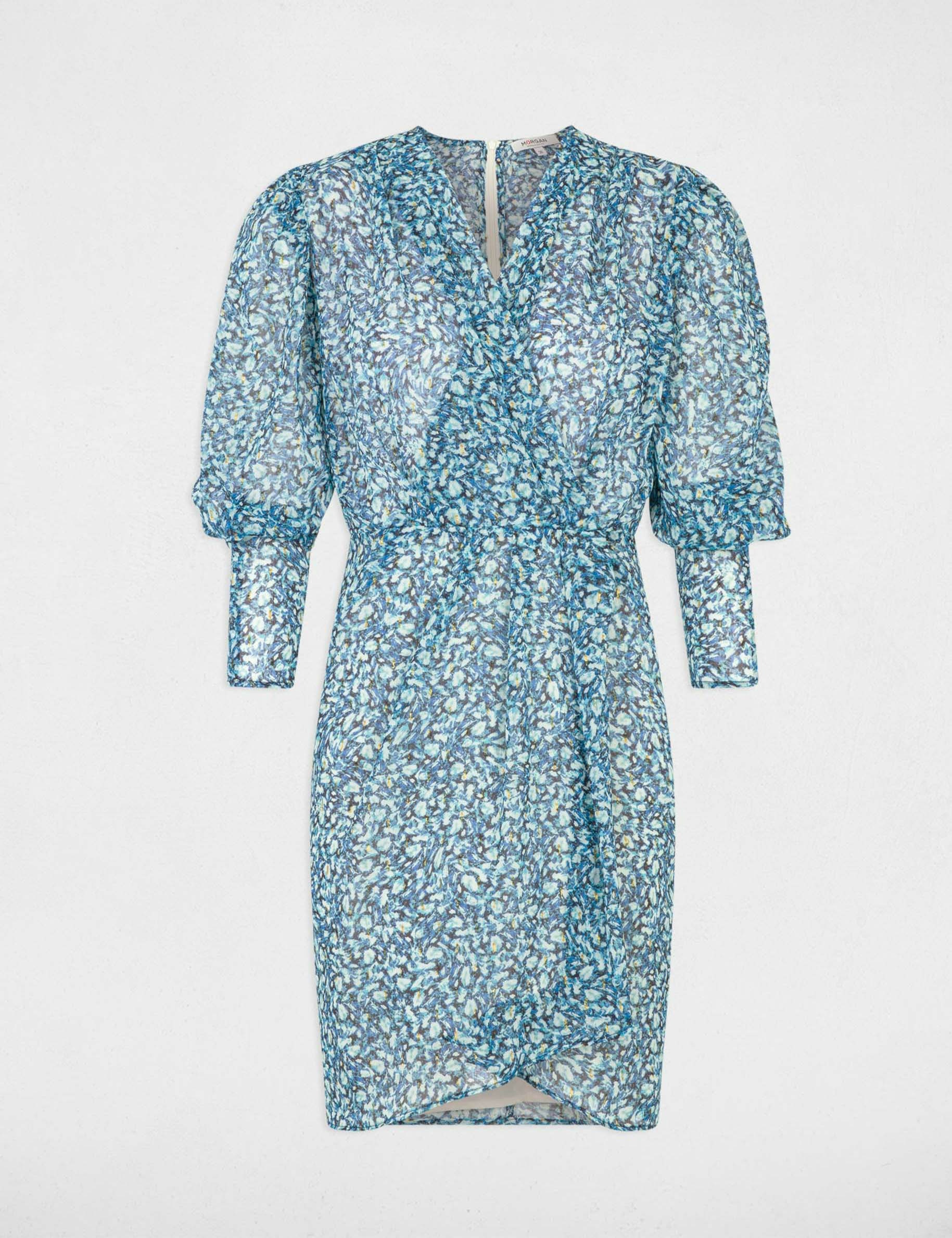 Robe courte imprim&eacute; abstrait multico femme