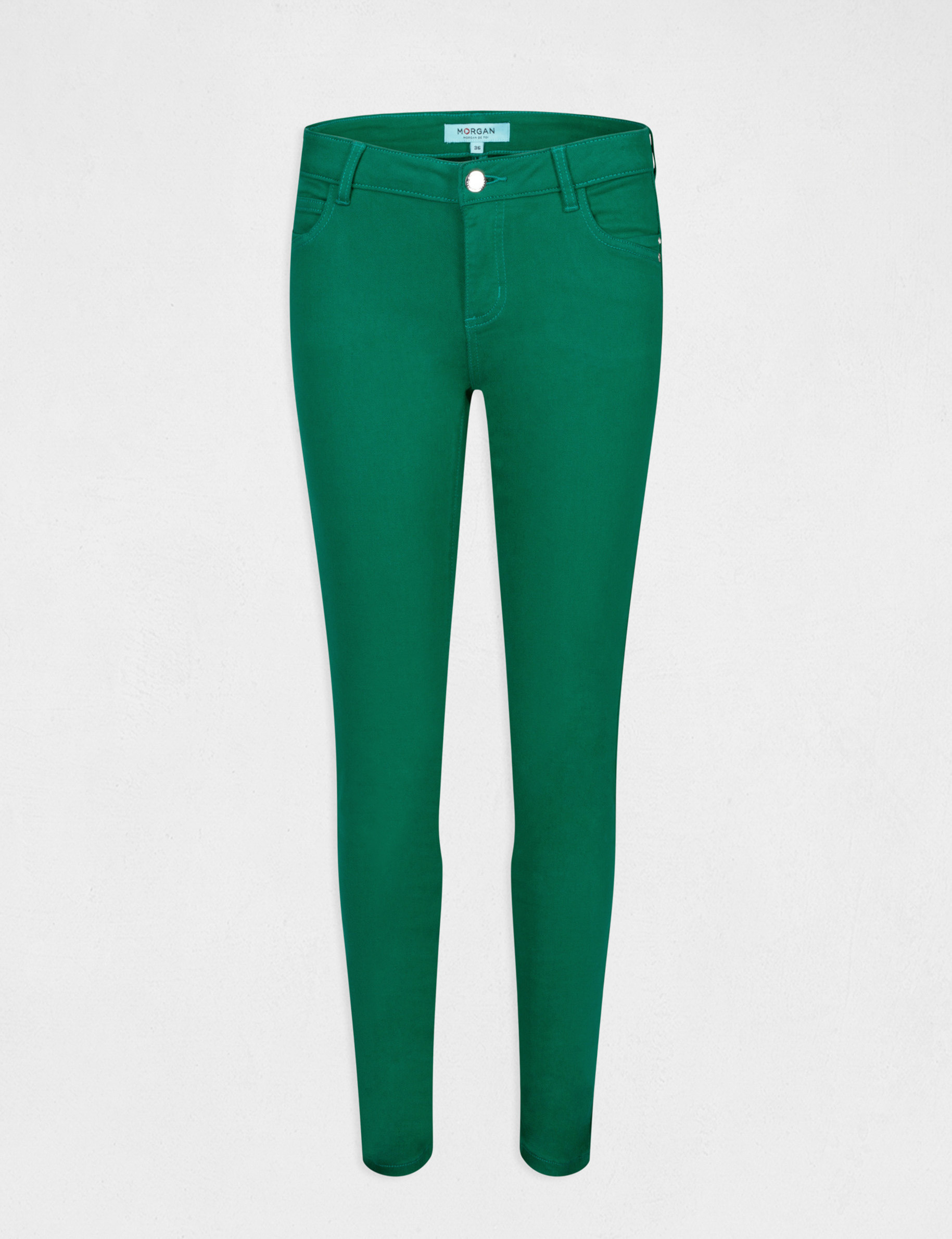 pantalon skinny taille basse vert femme Pantalon skinny taille basse vert femme