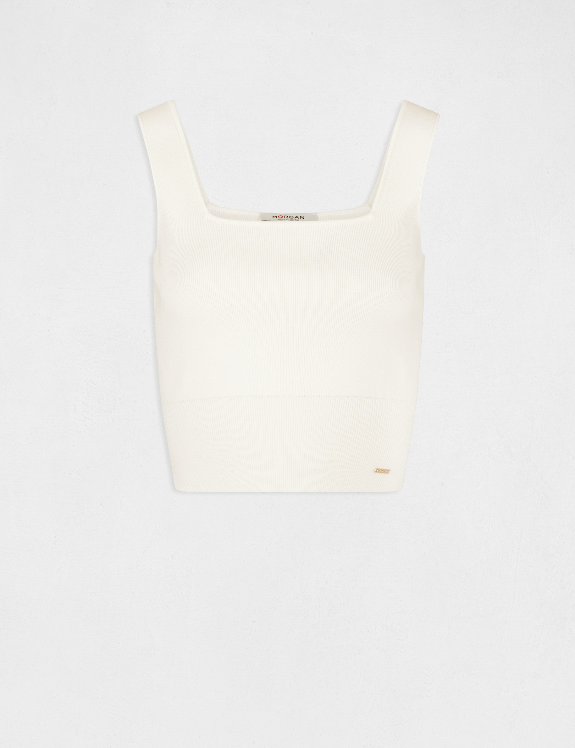 debardeur pull bretelles larges ivoire femme Débardeur pull bretelles larges ivoire femme