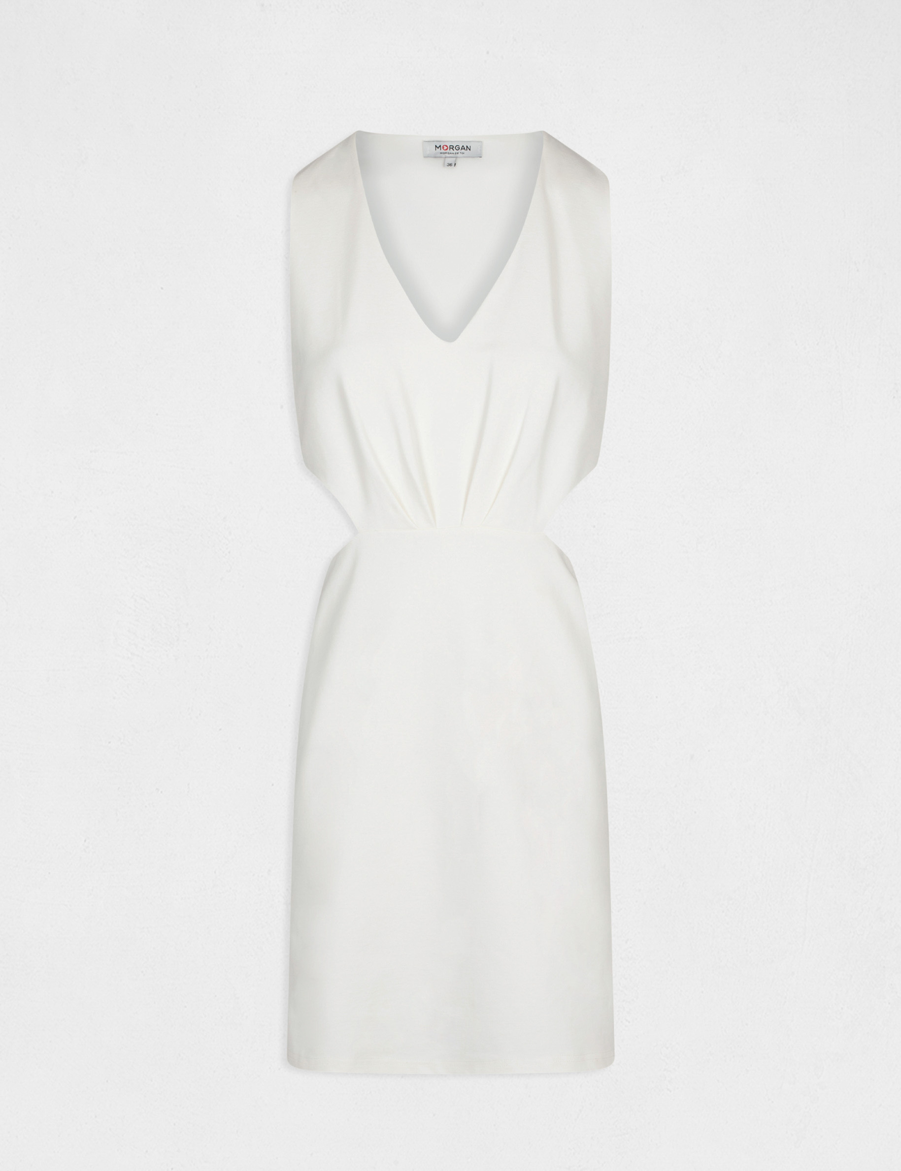 robe droite avec ouvertures ecru femme Robe droite avec ouvertures ecru femme