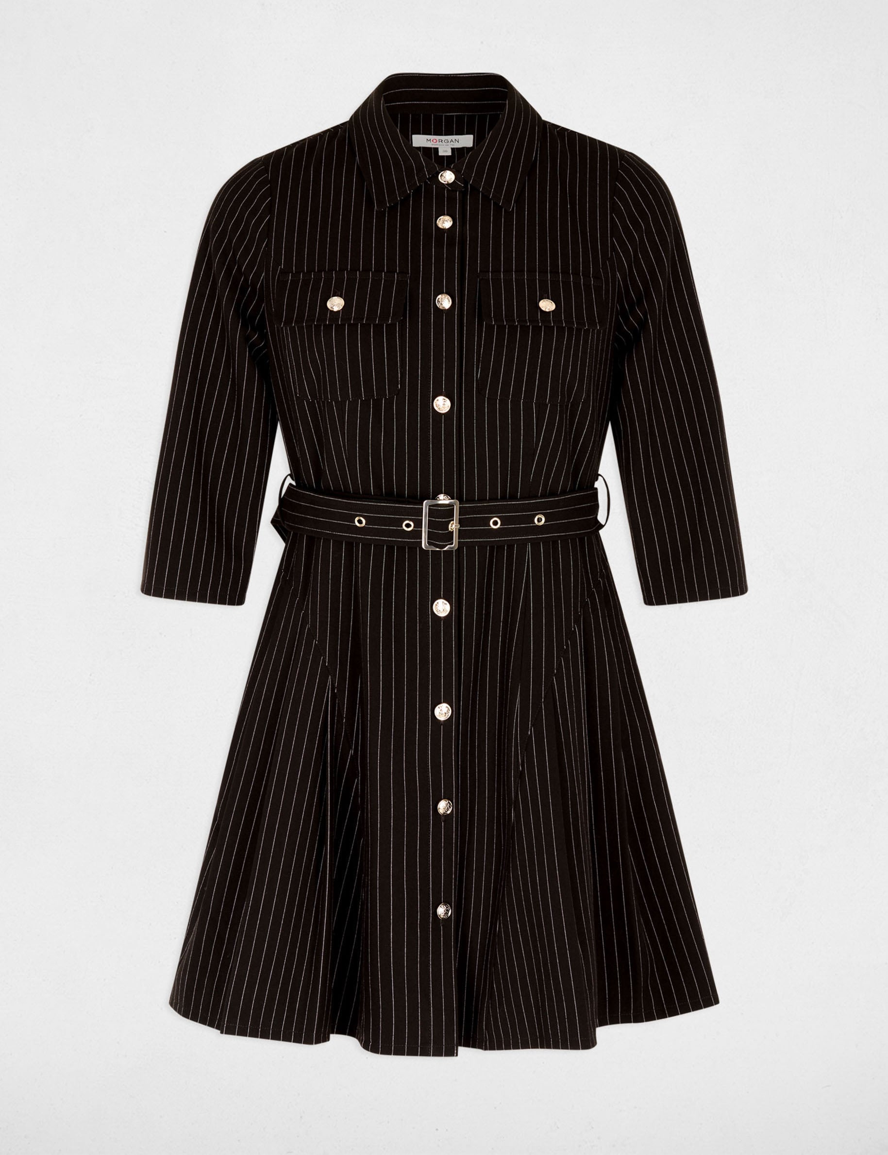 Robe courte ajust&eacute;e noir femme