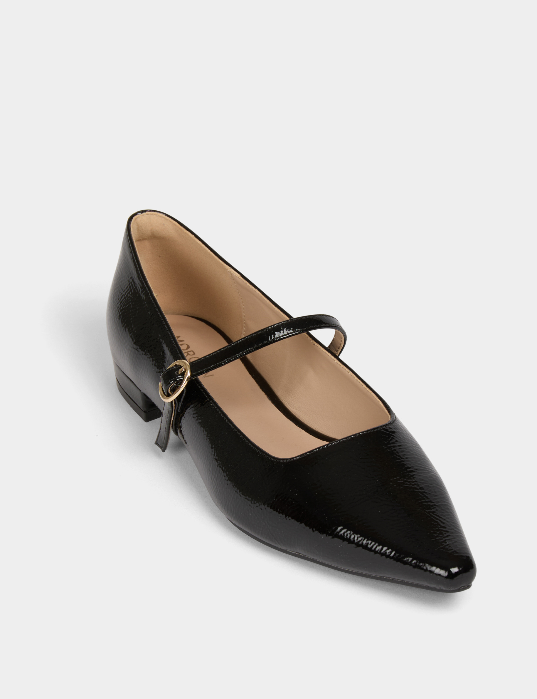 Chaussures plates vernis noir femme on sale