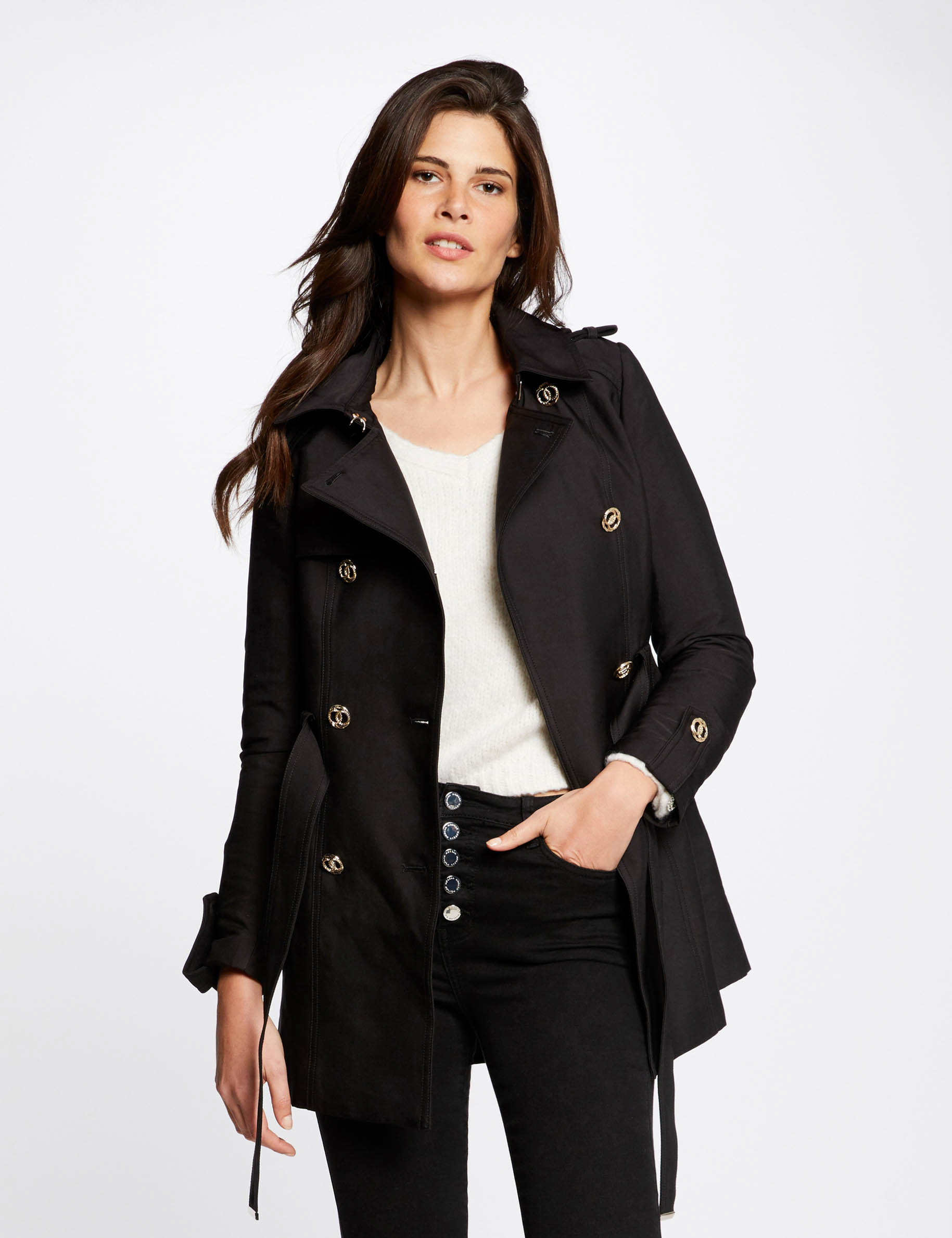 manteau morgan noir capuche