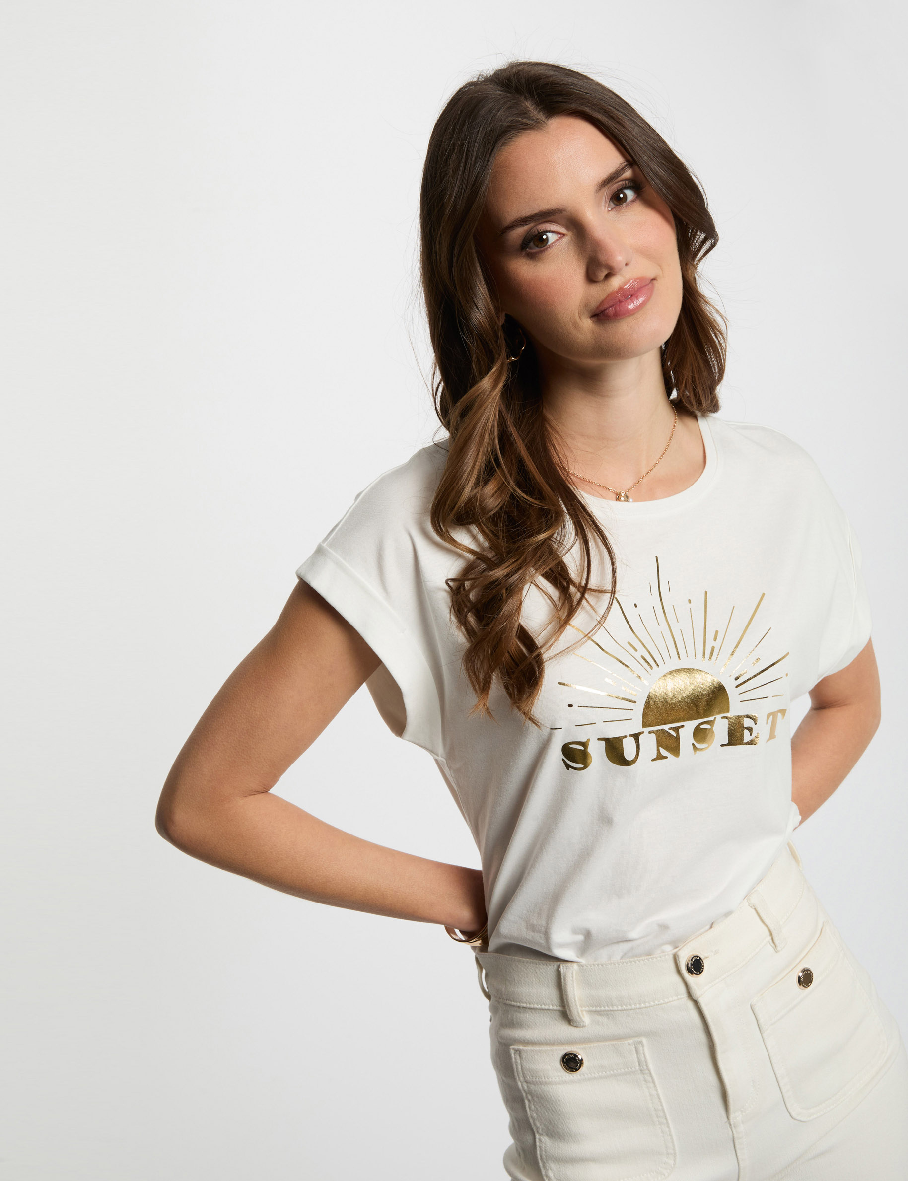 t shirt a inscription blanc femme T-shirt à inscription blanc femme