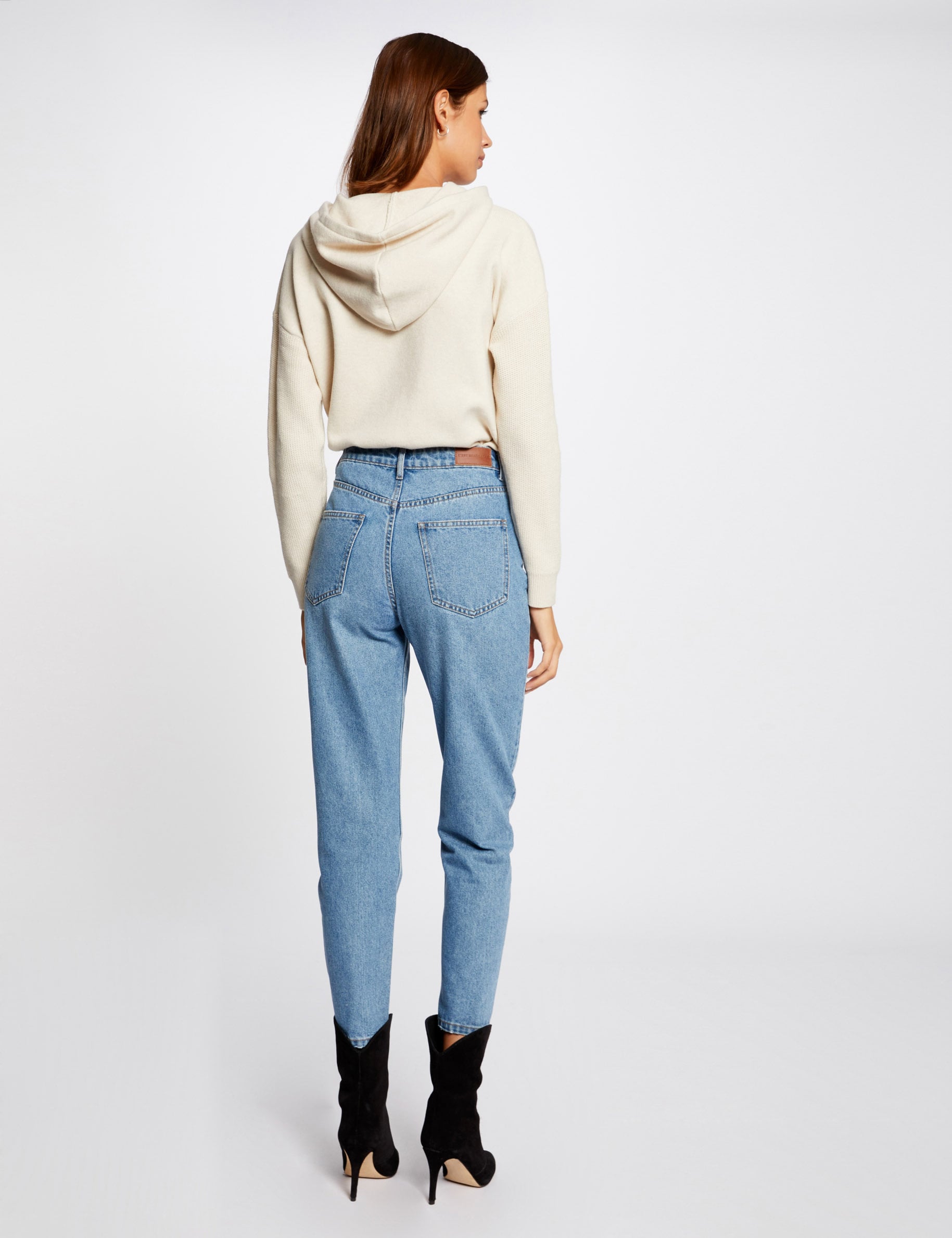 Pull en maille gris à manches courtes "OFFTH" - Brentiny Paris
