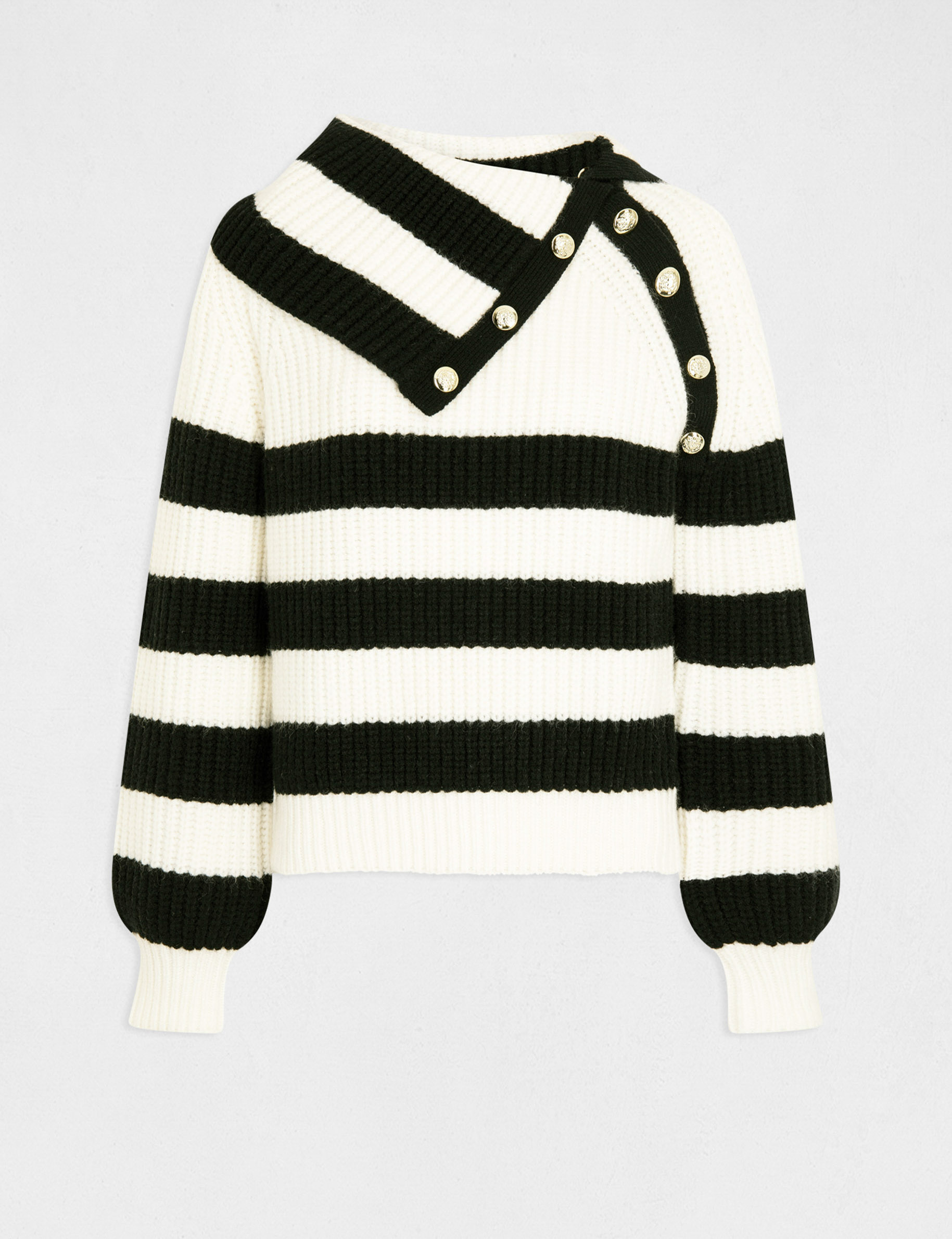 pull manches longues a rayures ivoire femme Pull manches longues à rayures ivoire femme