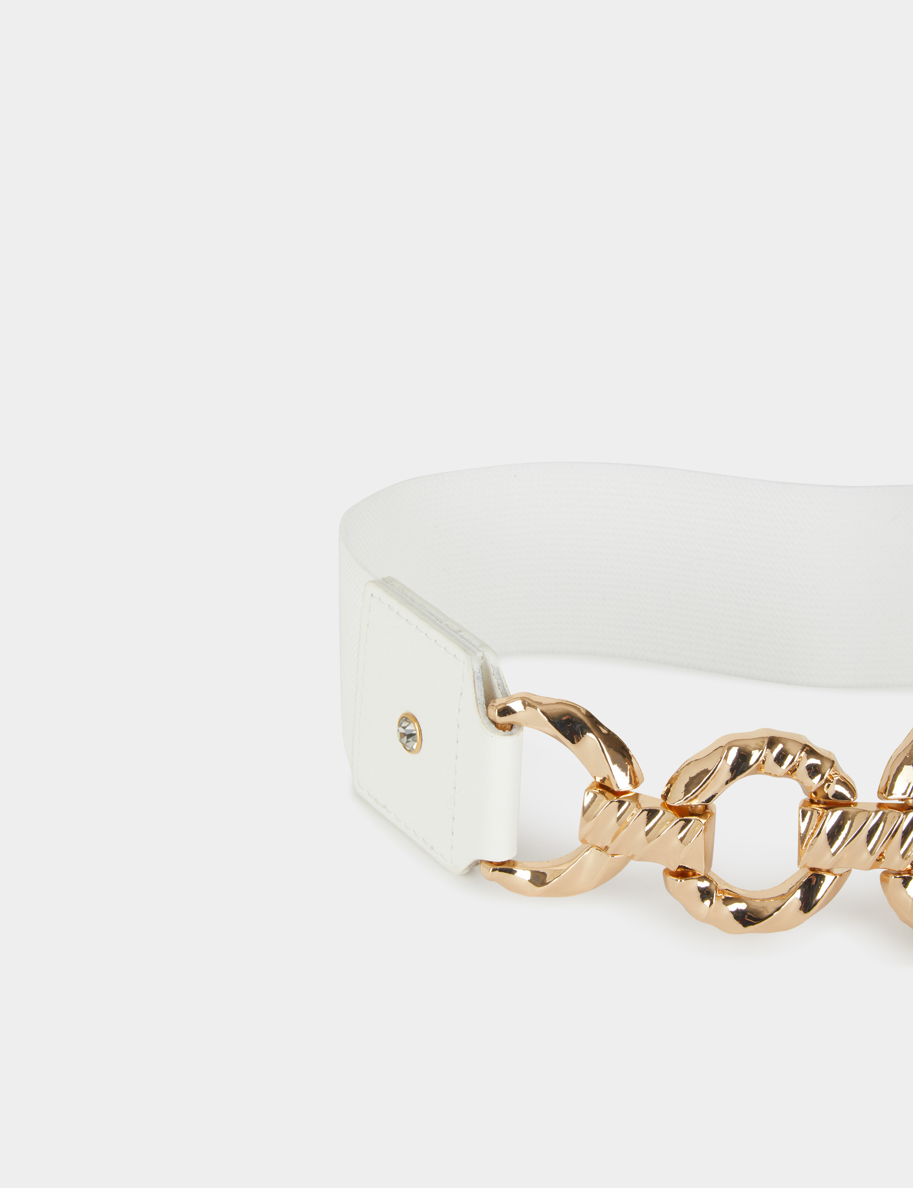 Ceinture élastiquée avec ornement blanc femme Ceinture élastiquée avec ornement blanc femme