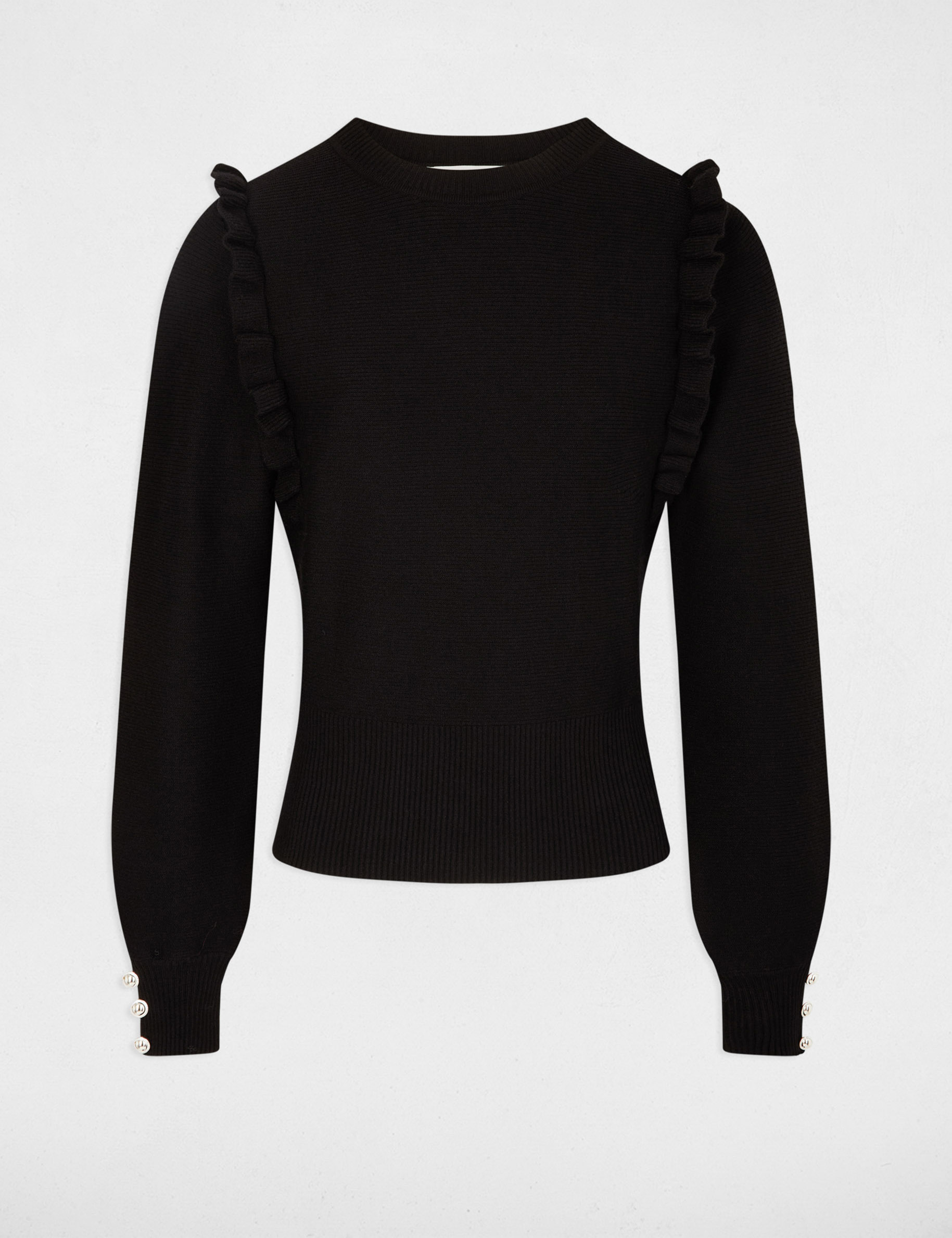 pull manches longues volants noir femme Pull manches longues volants noir femme