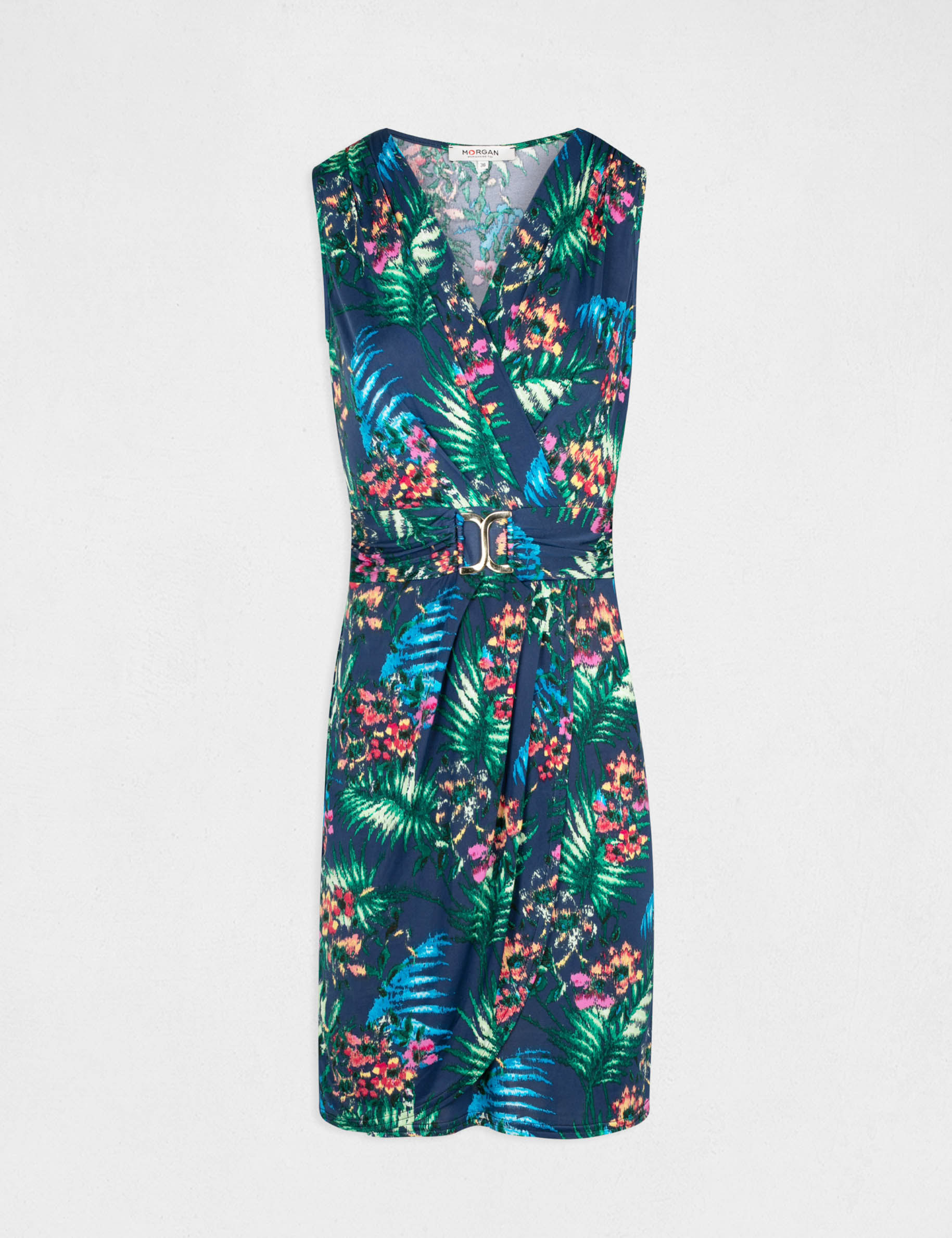 Robe ajustée imprimé végétal multico femme Robe ajustée imprimé végétal multico femme