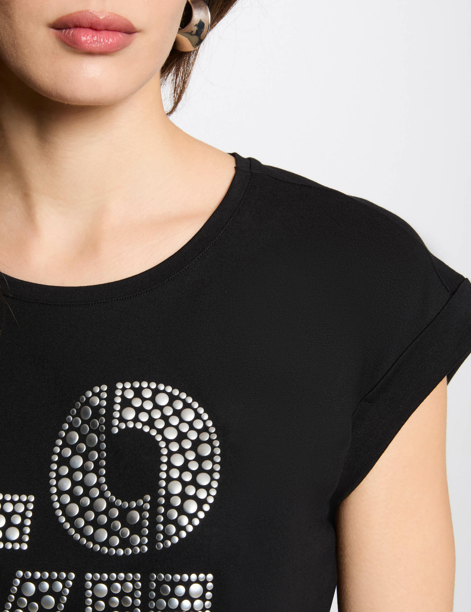 t shirt a inscription noir femme T-shirt à inscription noir femme