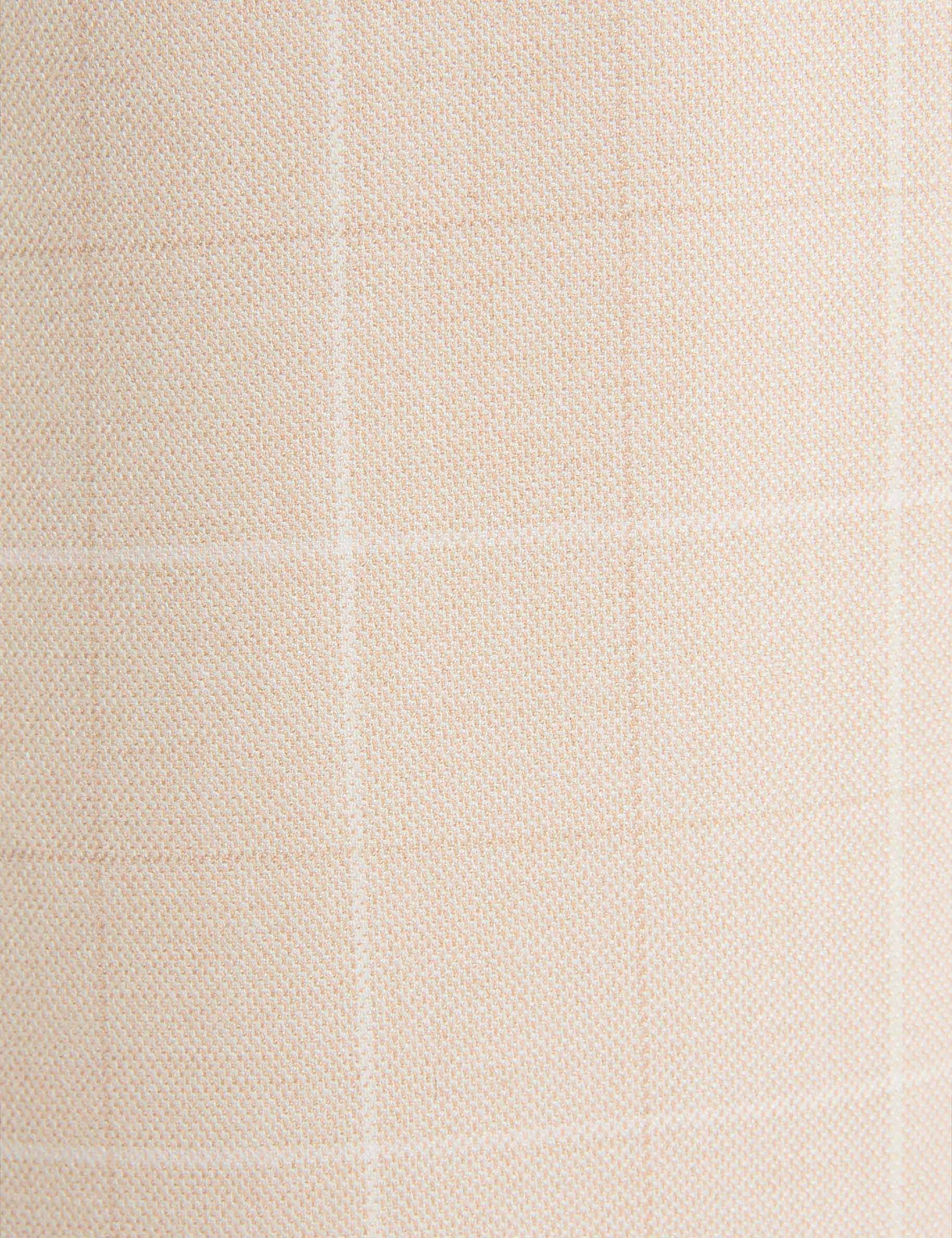 Pantalon droit taille haute beige femme