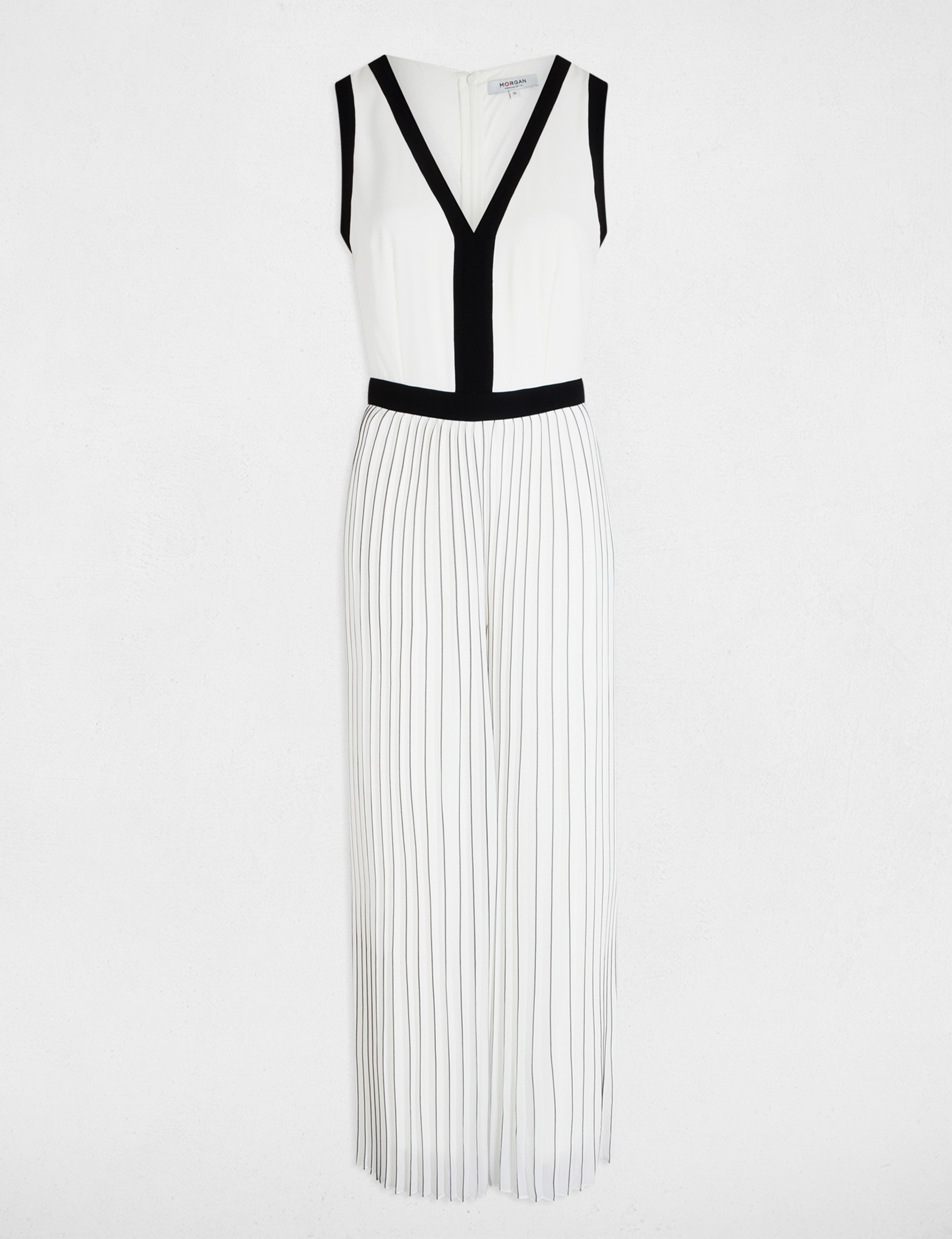 combinaison longue plissee blanc femme Combinaison longue plissée blanc femme