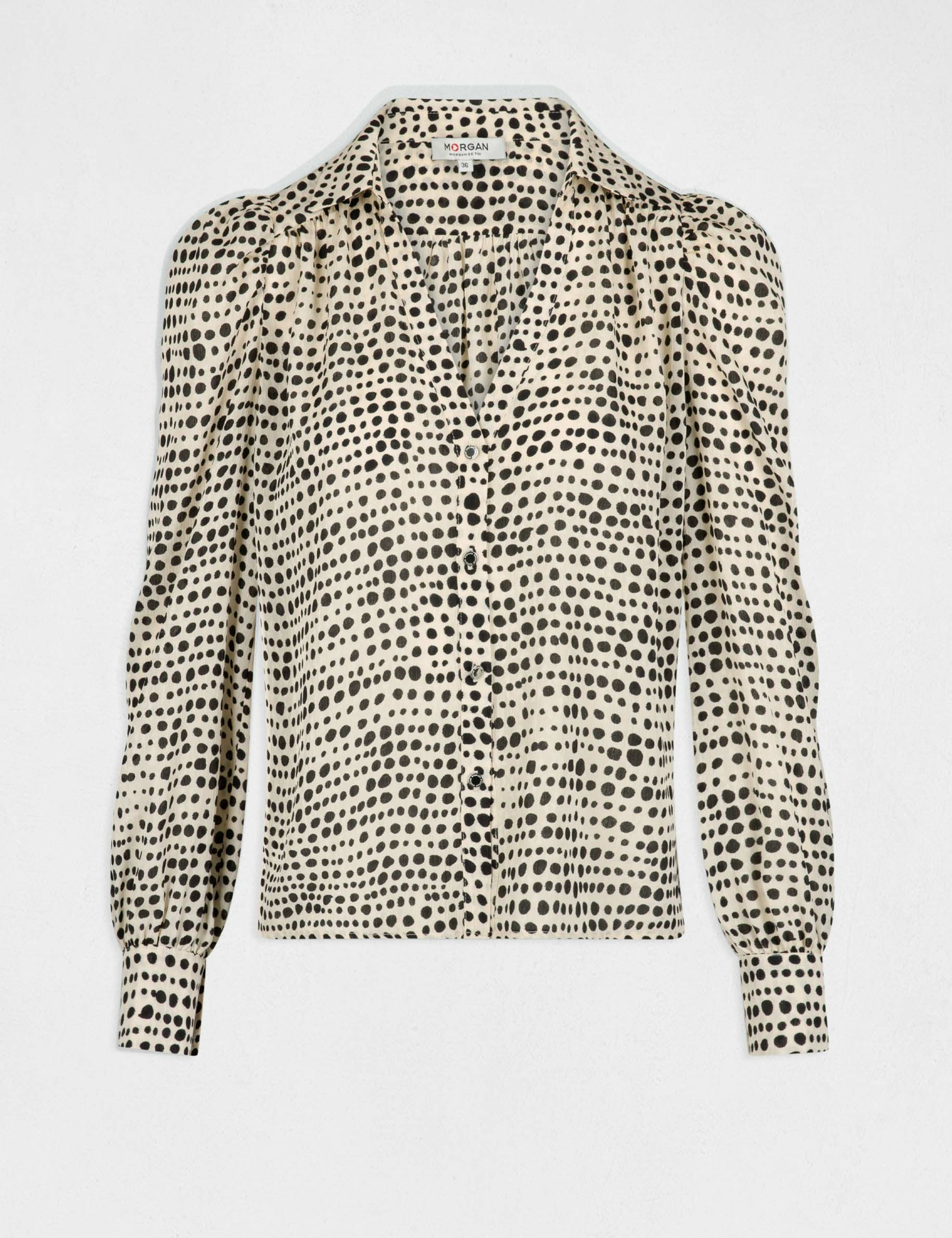Chemise droite à manches longues imprimé bleu Replay | La Redoute