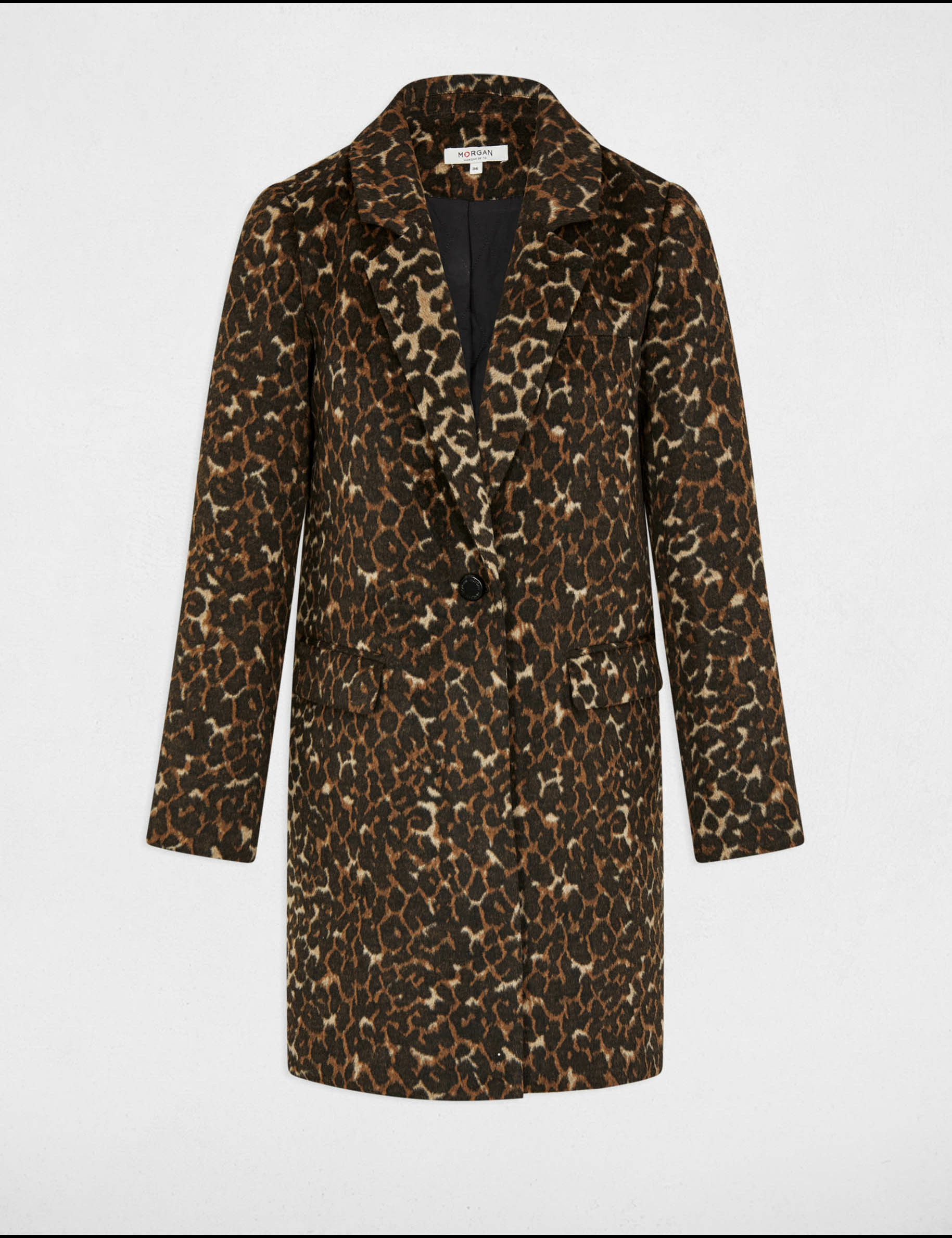 manteau long imprime leopard multicolore femme Manteau long imprimé léopard multicolore femme